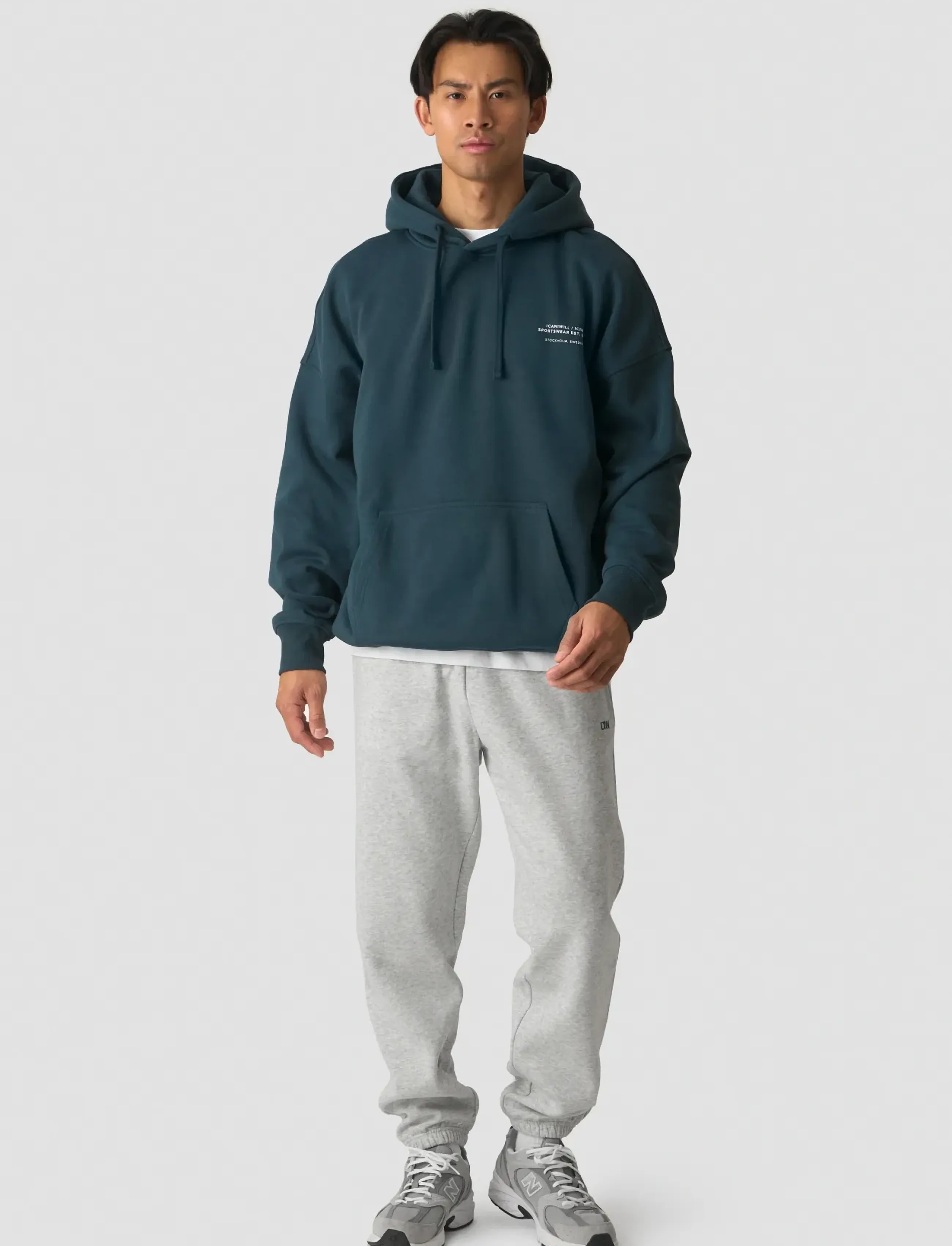 ICANIWILL - Everyday Relaxed Hoodie Print M - hættetrøjer - dark dusty teal - 5