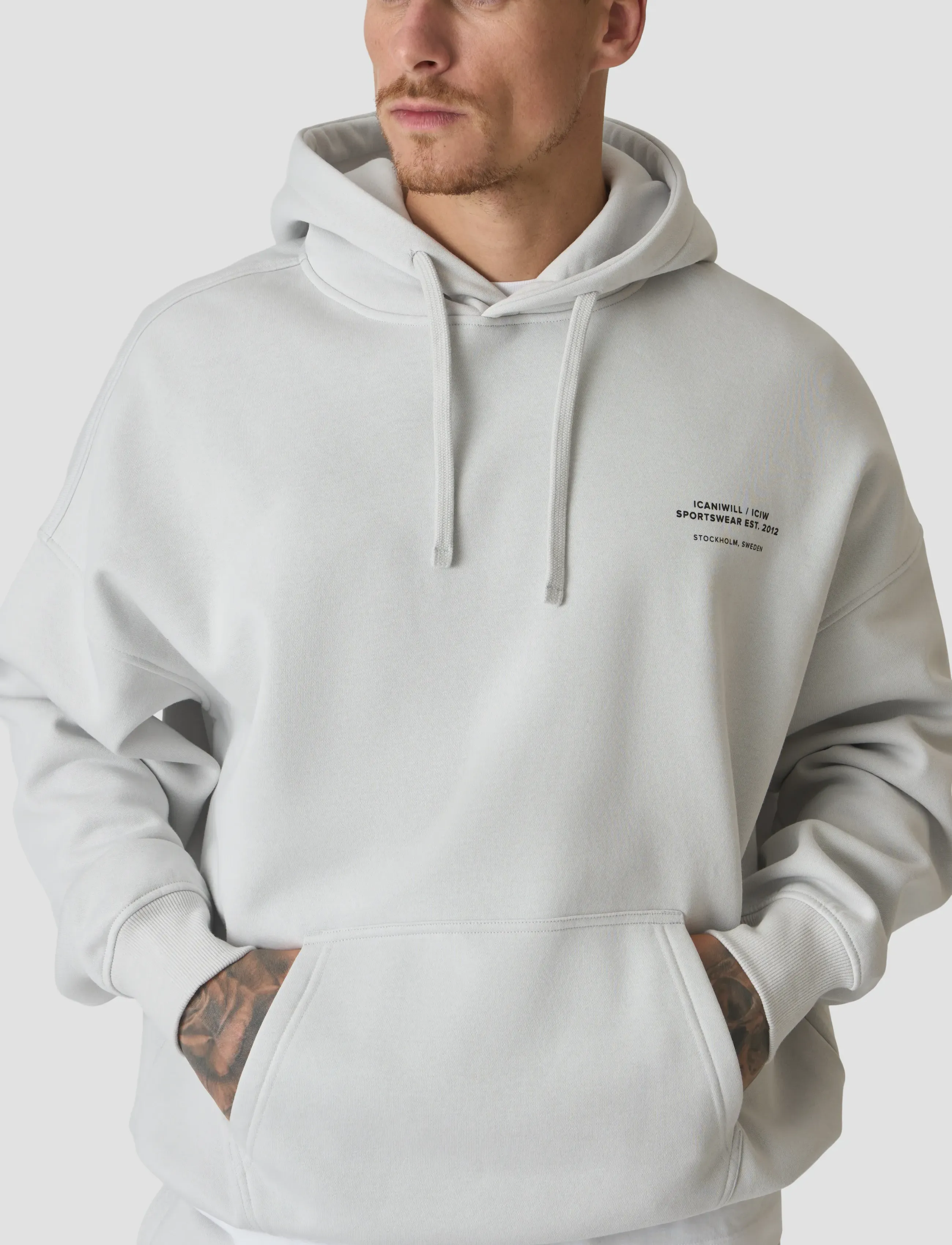 ICANIWILL Everyday Relaxed Hoodie Print M - Kapuzenpullover - LUNAR GREY / grey