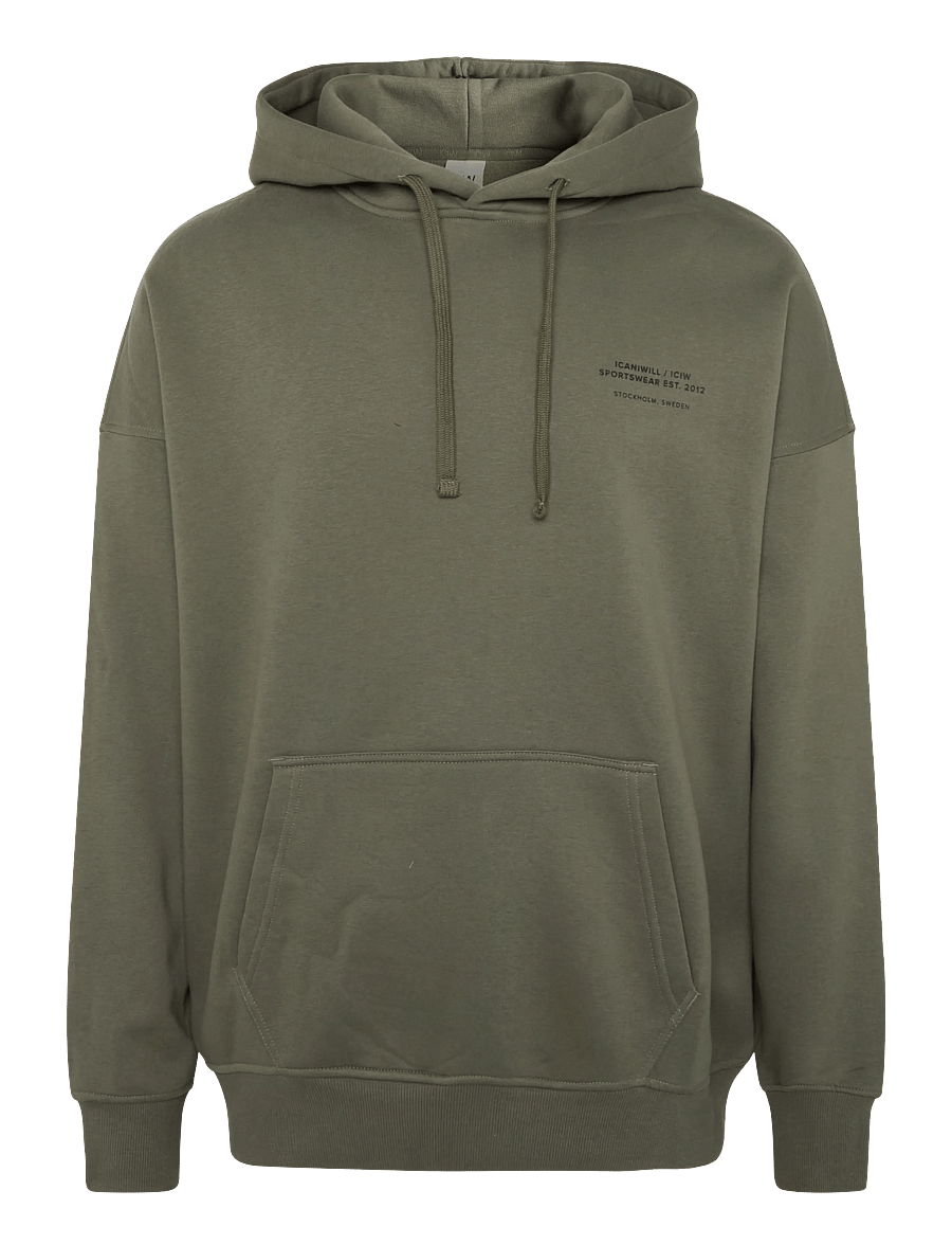ICANIWILL - Everyday Relaxed Hoodie Print M - tops - warm green - 1