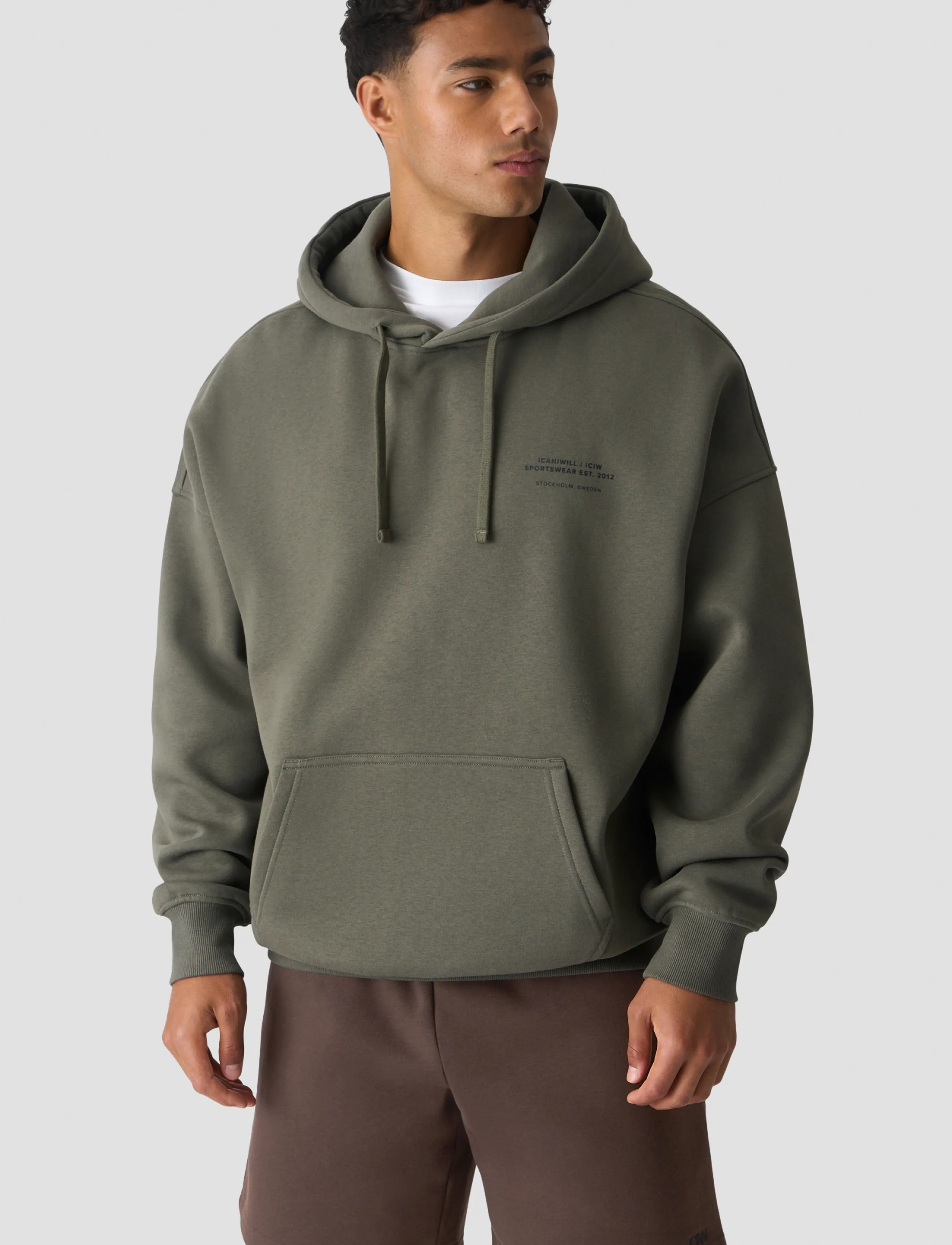 ICANIWILL - Everyday Relaxed Hoodie Print M - tops - warm green - 0