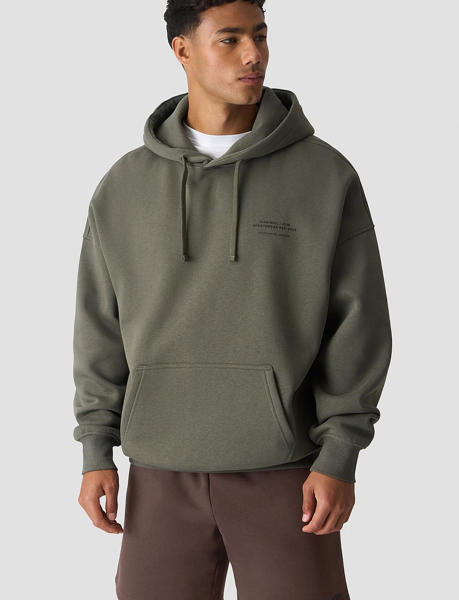 ICANIWILL - Everyday Relaxed Hoodie Print M - tops - warm green - 0