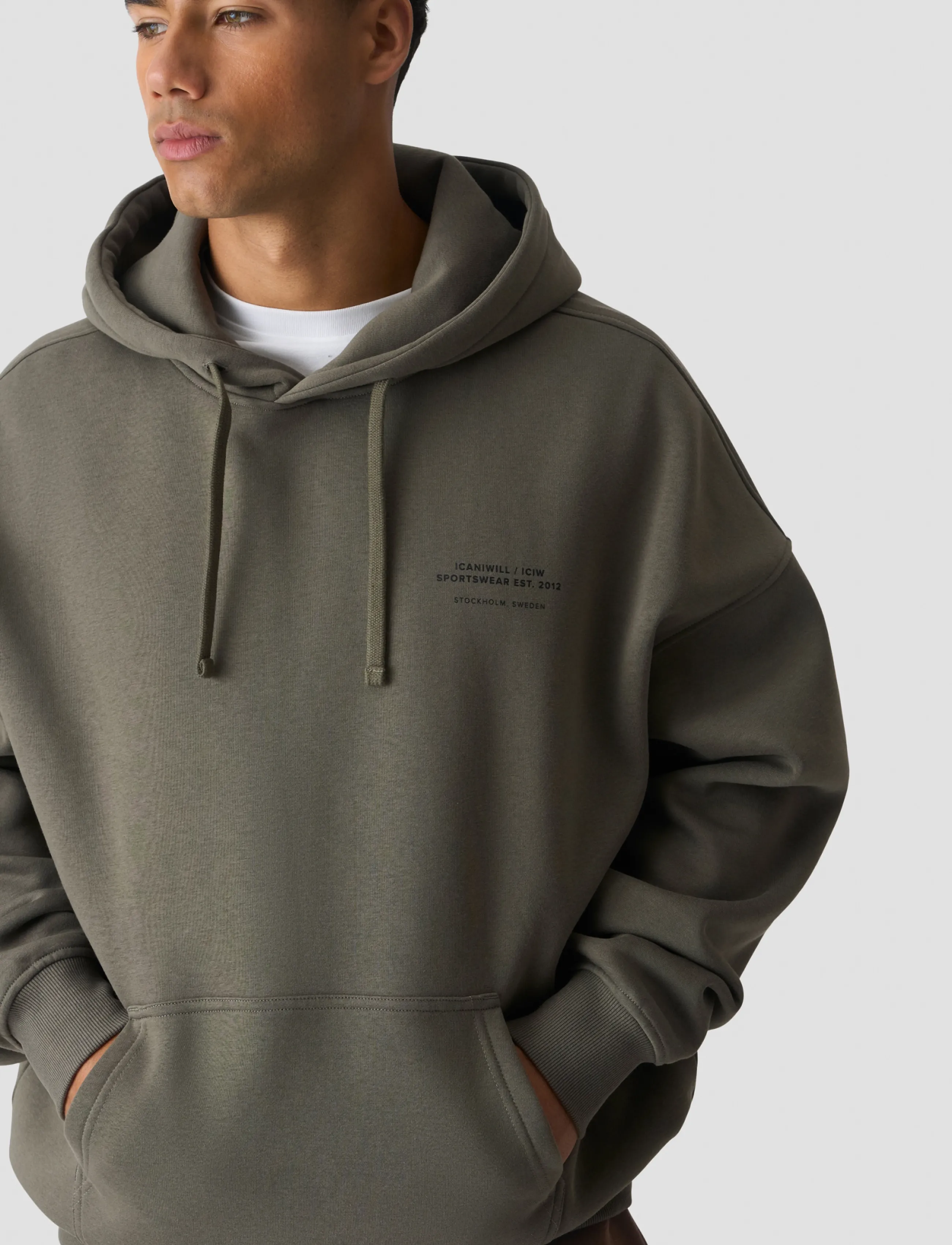 ICANIWILL - Everyday Relaxed Hoodie Print M - tops - warm green - 4