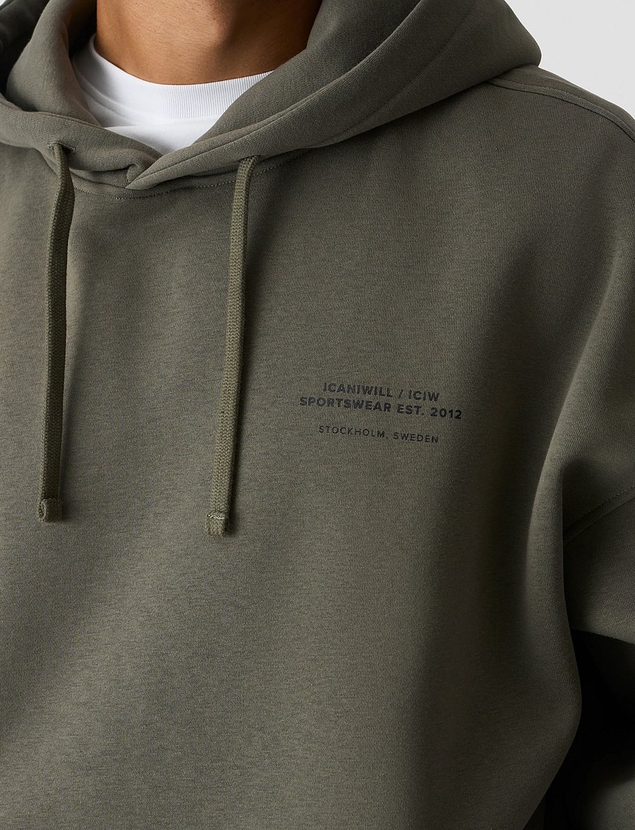 ICANIWILL - Everyday Relaxed Hoodie Print M - tops - warm green - 5