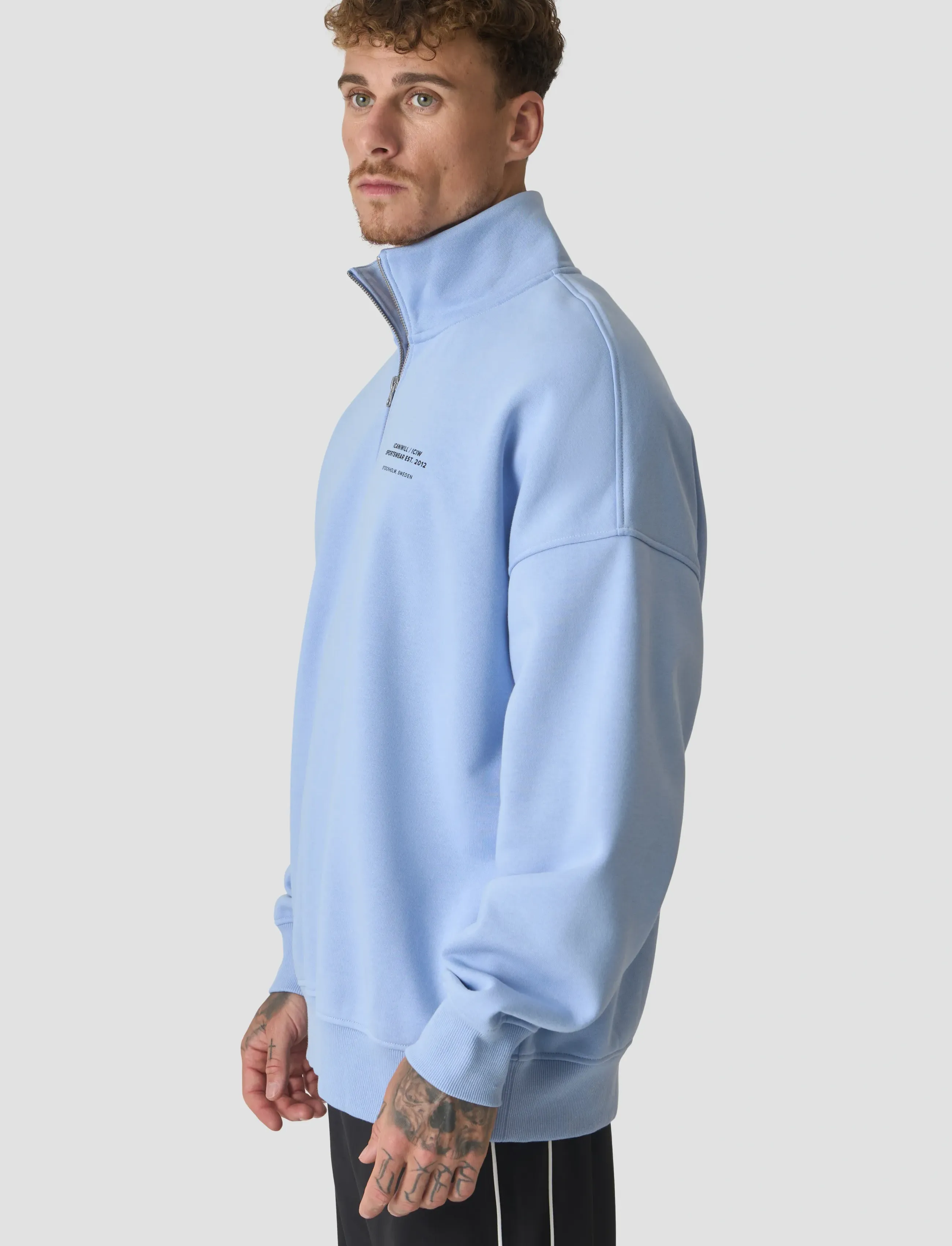 ICANIWILL - Everyday 1/4 Zip Sweatshirt Print M - oberteile - banner blue - 5