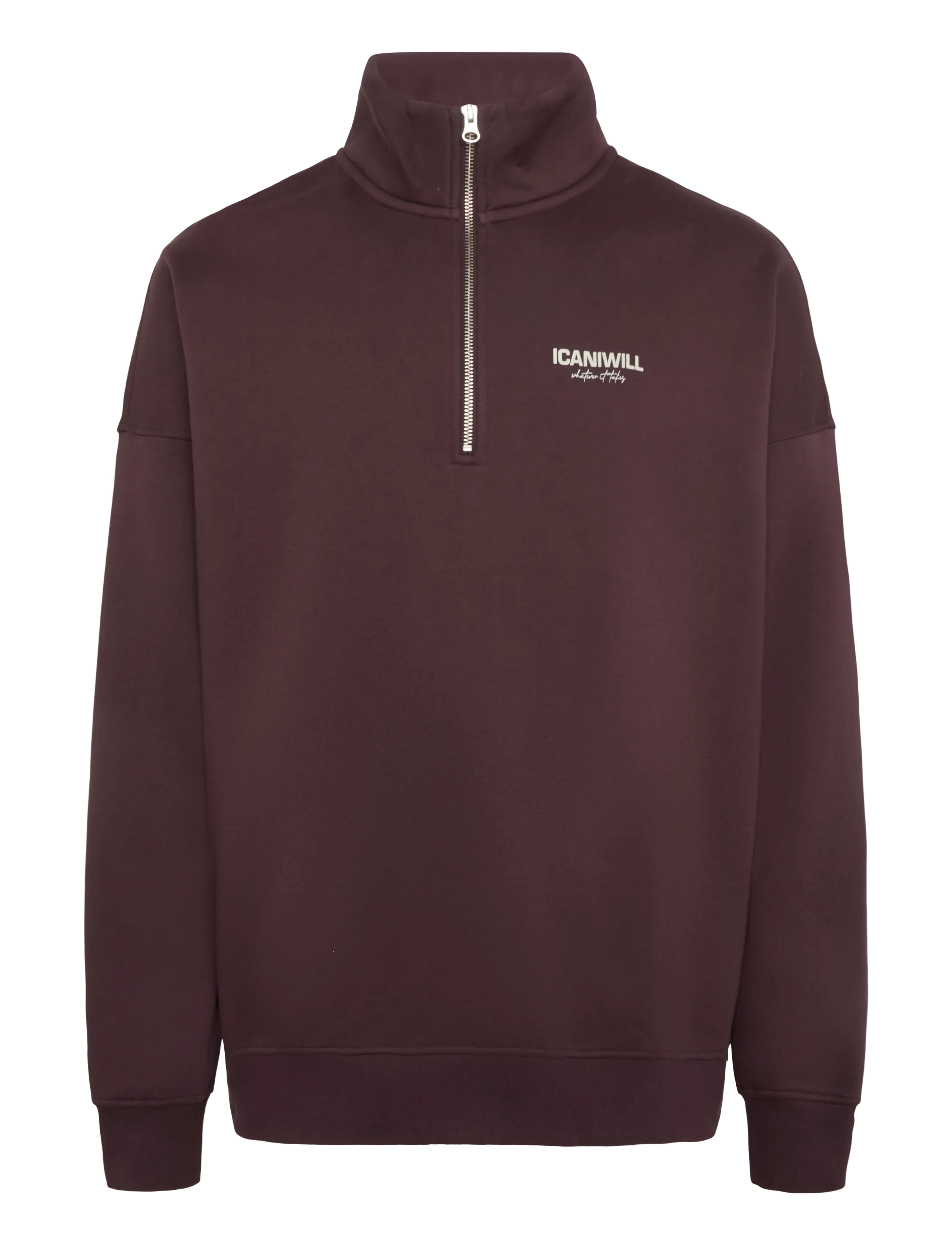 ICANIWILL Everyday 1/4 Zip Sweatshirt Print M - Clothing - ESPRESSO / brown