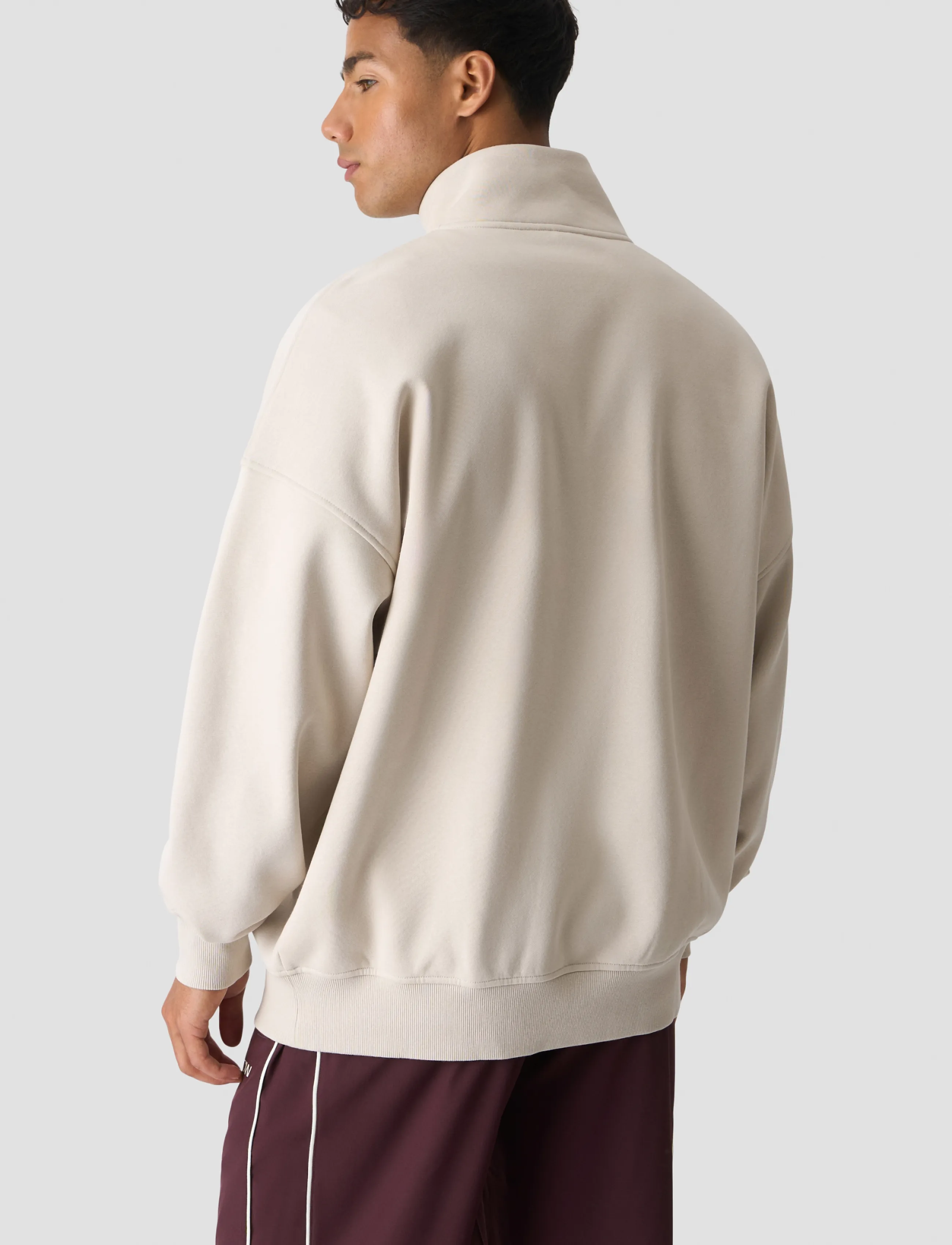 ICANIWILL - Everyday 1/4 Zip Sweatshirt Print M - tops - light beige - 3