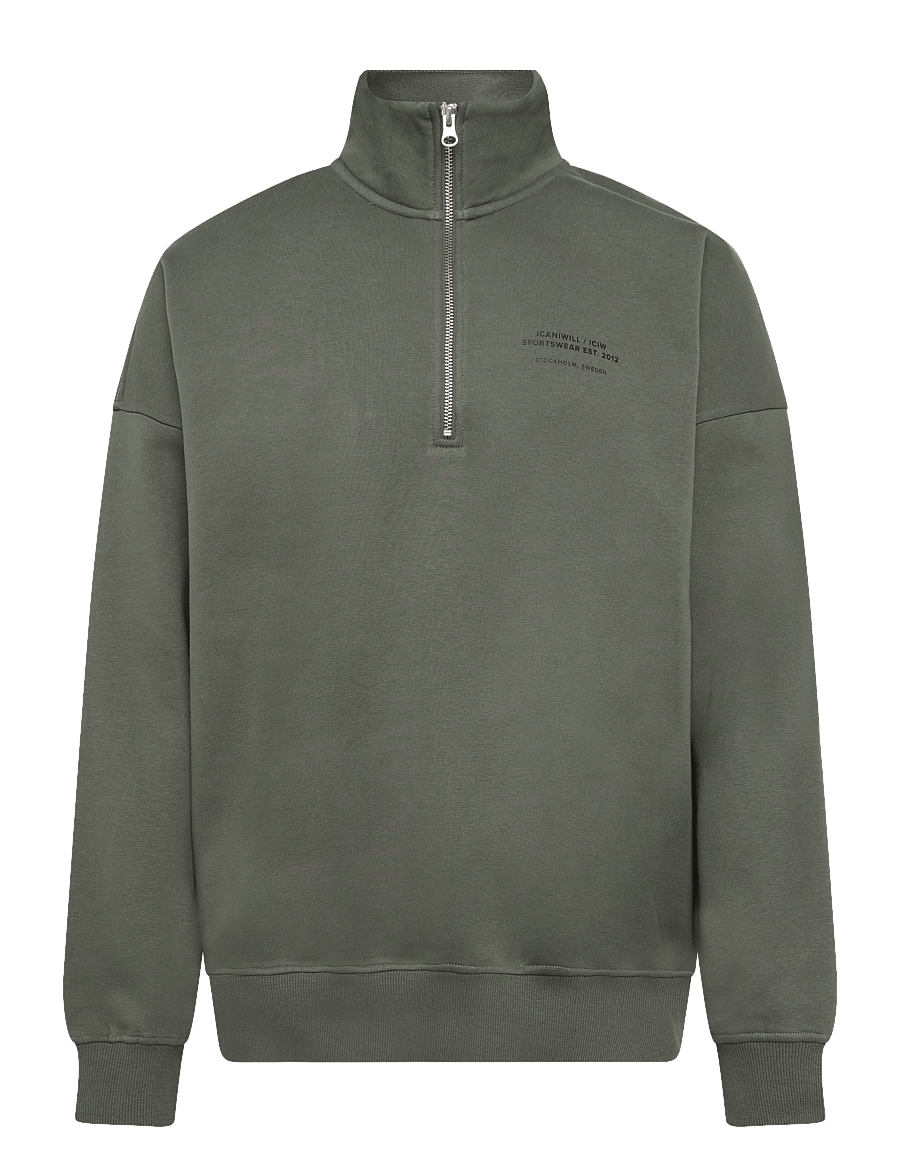 ICANIWILL - Everyday 1/4 Zip Sweatshirt Print M - Överdelar - warm green - 1