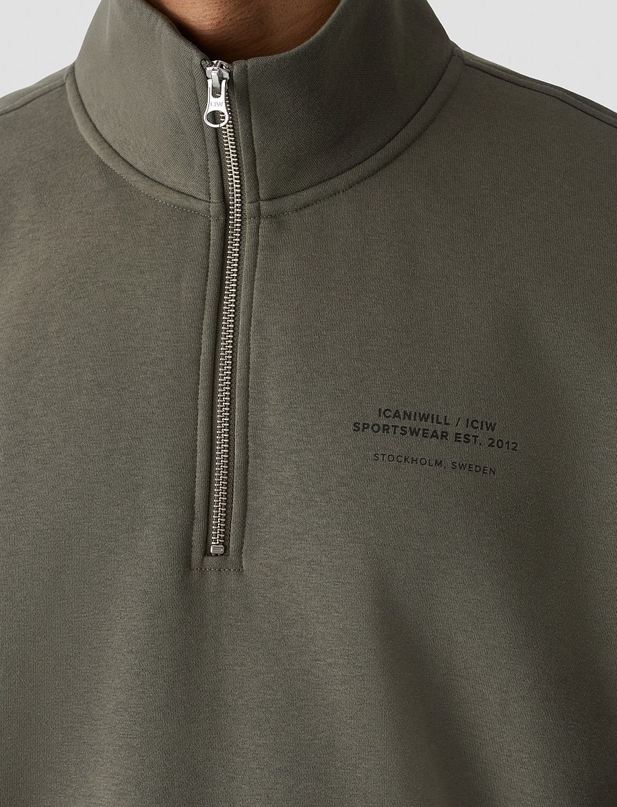 ICANIWILL - Everyday 1/4 Zip Sweatshirt Print M - Överdelar - warm green - 4