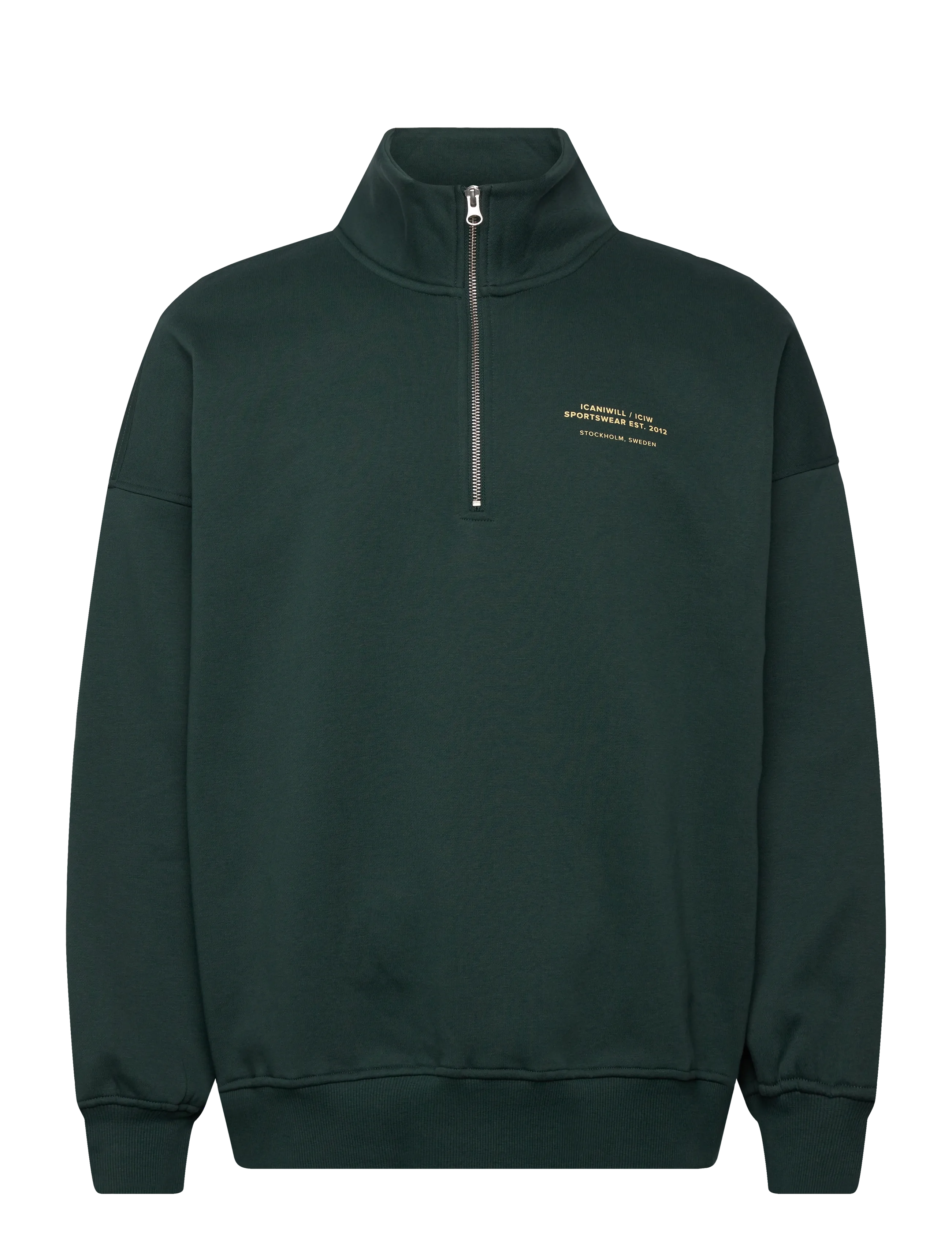 ICANIWILL Everyday 1/4 Zip Sweatshirt Print M - Sweatshirts - WET GREEN / green