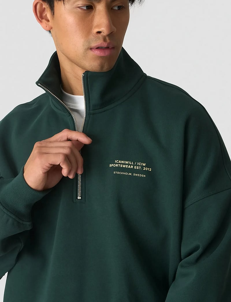 ICANIWILL - Everyday 1/4 Zip Sweatshirt Print M - oberteile - wet green - 4
