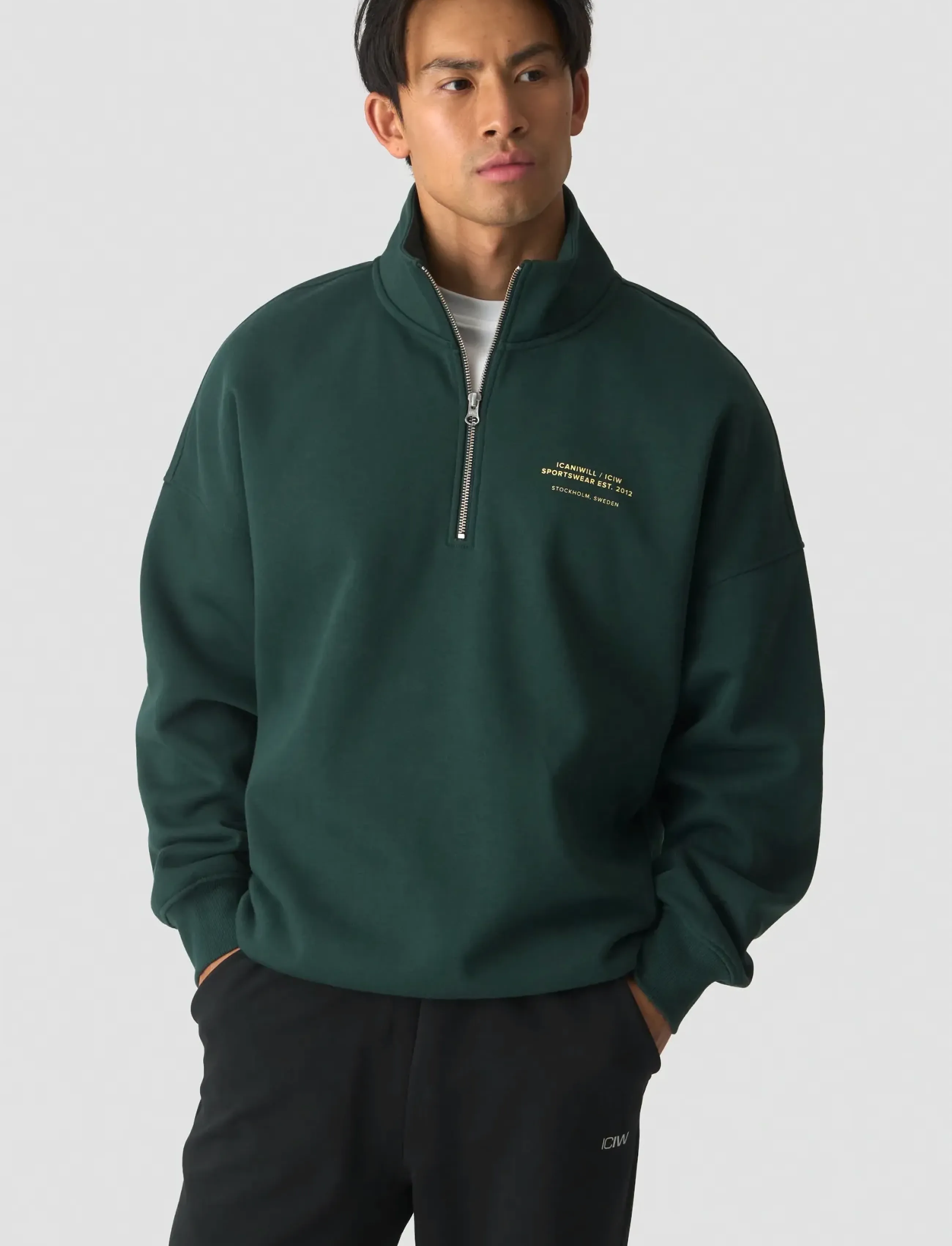 ICANIWILL - Everyday 1/4 Zip Sweatshirt Print M - oberteile - wet green - 5
