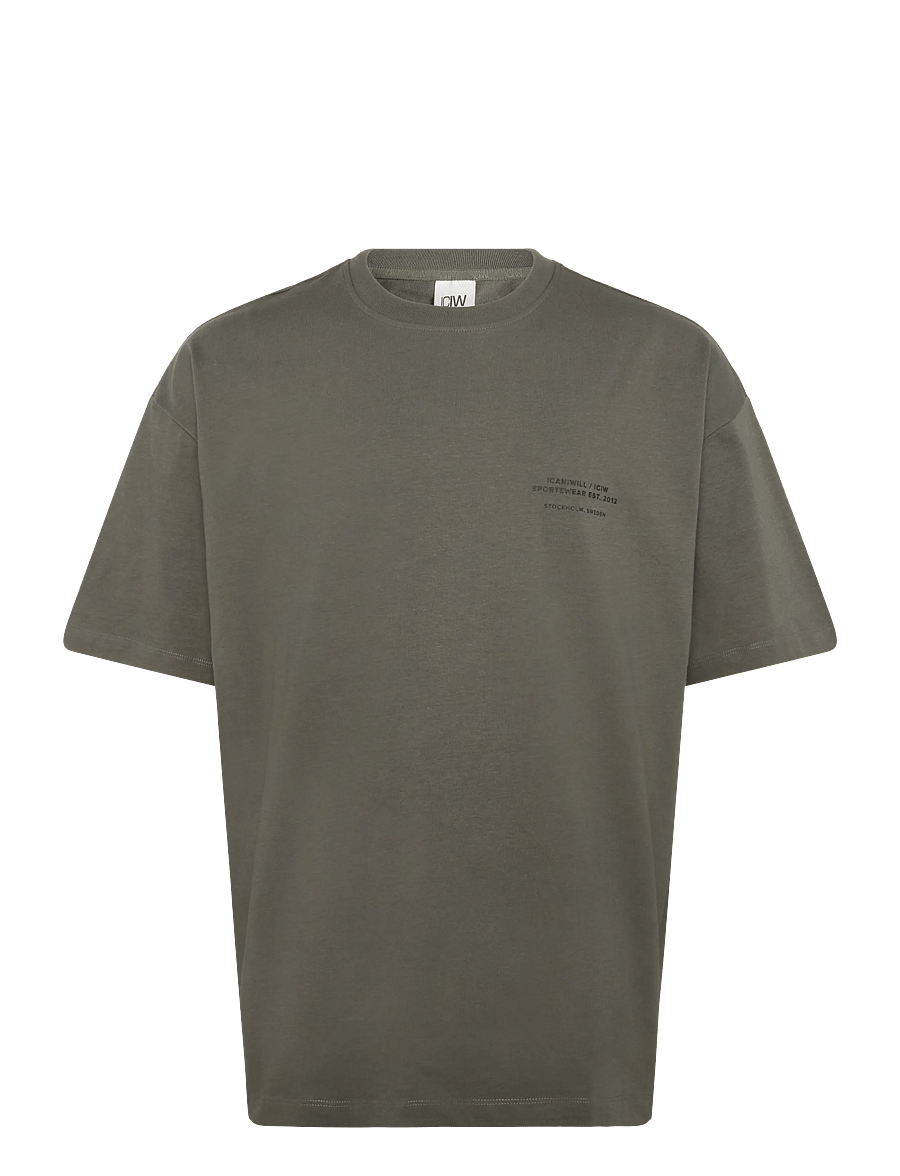 ICANIWILL - Essence Heavy Cotton T-Shirt Print M - oberteile & t-shirts - warm green - 1