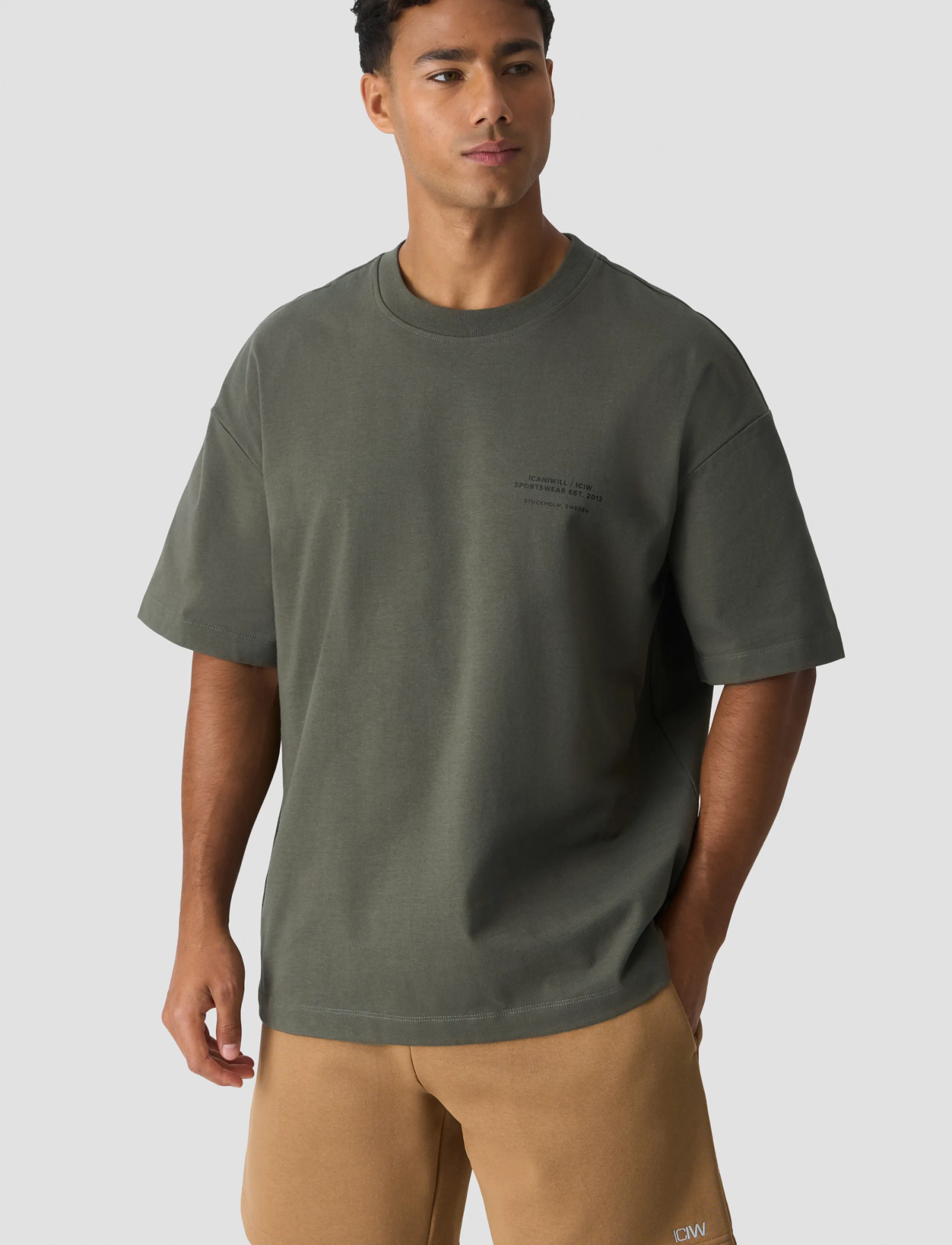 ICANIWILL - Essence Heavy Cotton T-Shirt Print M - oberteile & t-shirts - warm green - 0