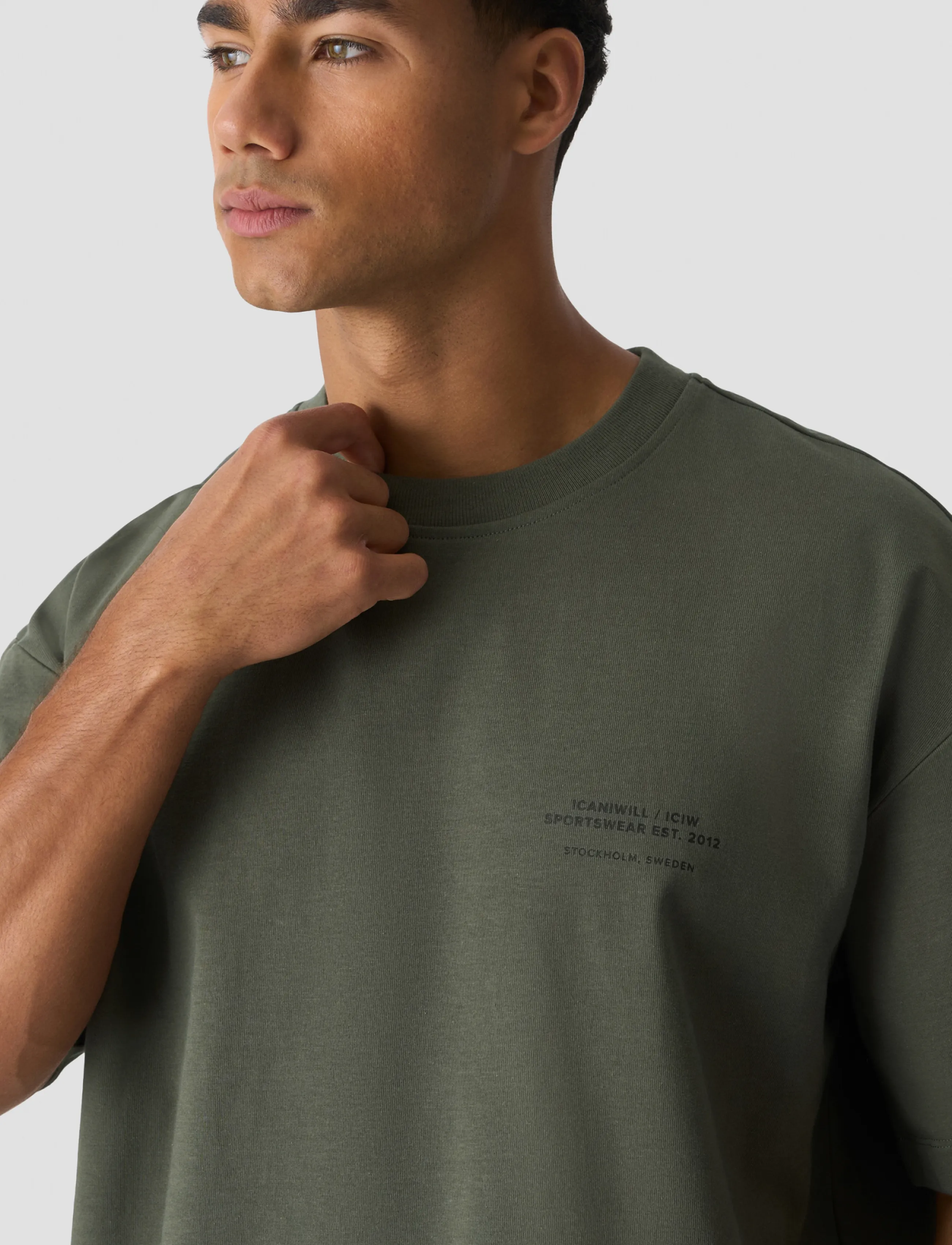 ICANIWILL - Essence Heavy Cotton T-Shirt Print M - oberteile & t-shirts - warm green - 4