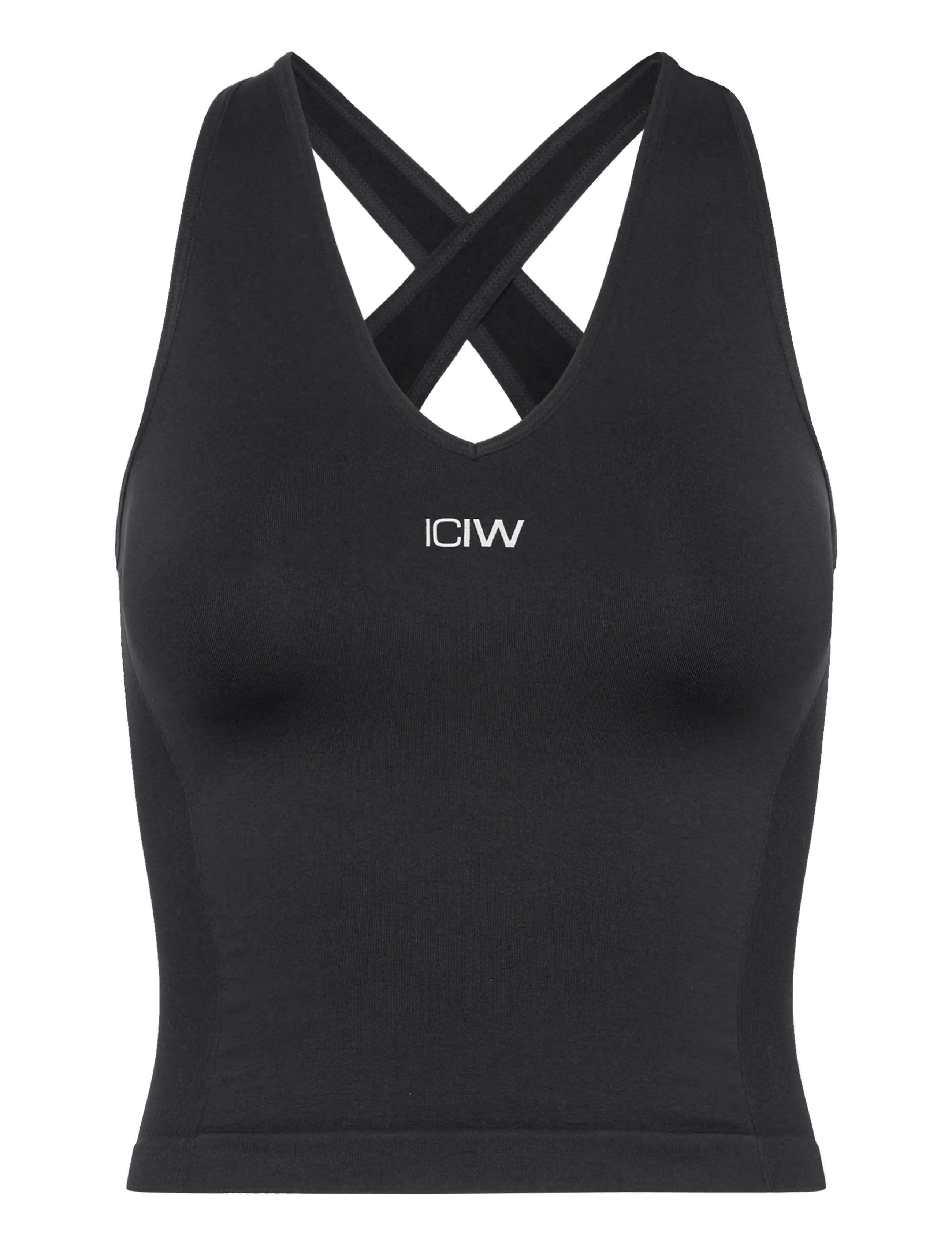 ICANIWILL Sculpt Seamless V-neck Tank W - Tøj - BLACK / black