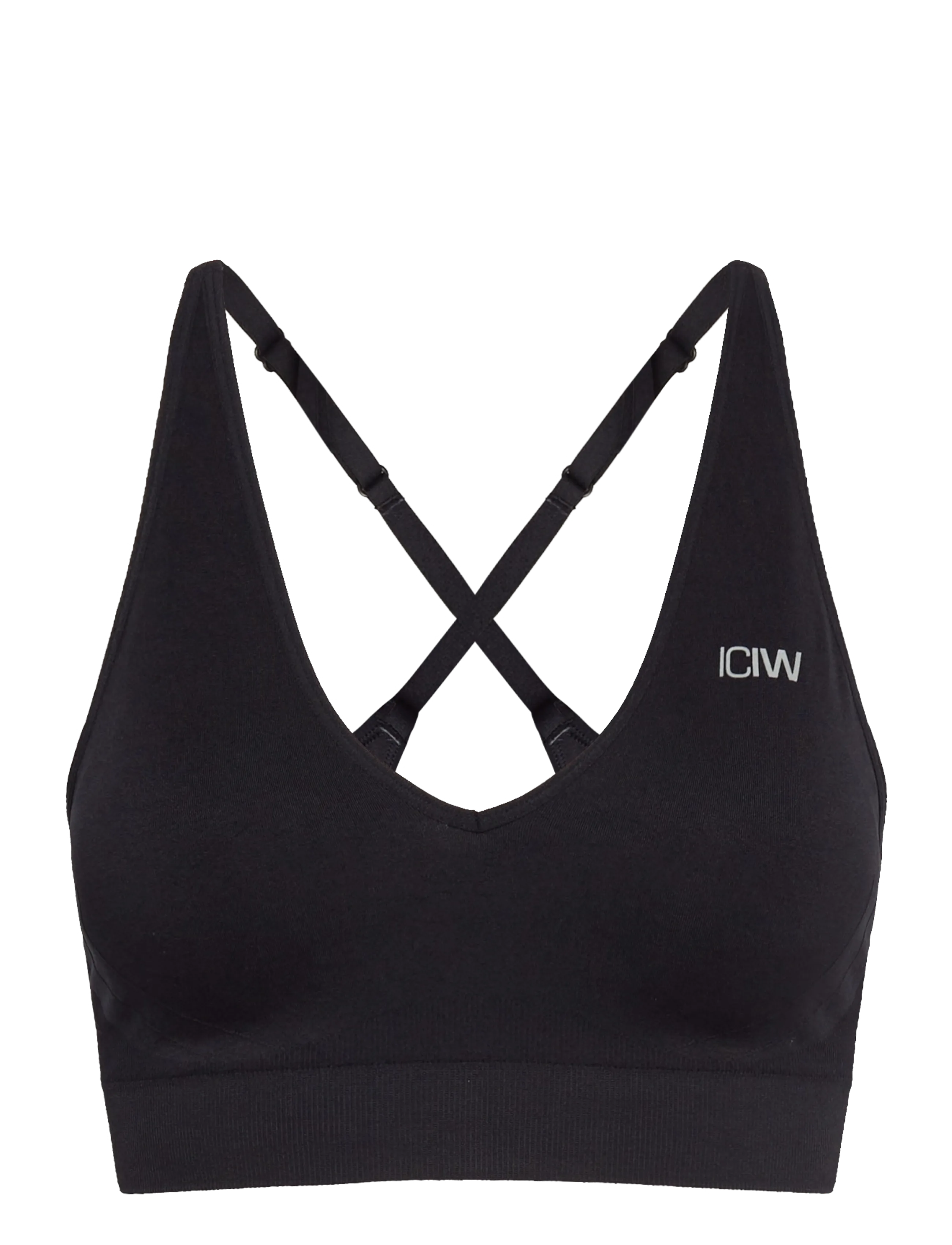 ICANIWILL Sculpt Seamless V-neck Sports Bra - Clothing - BLACK / black