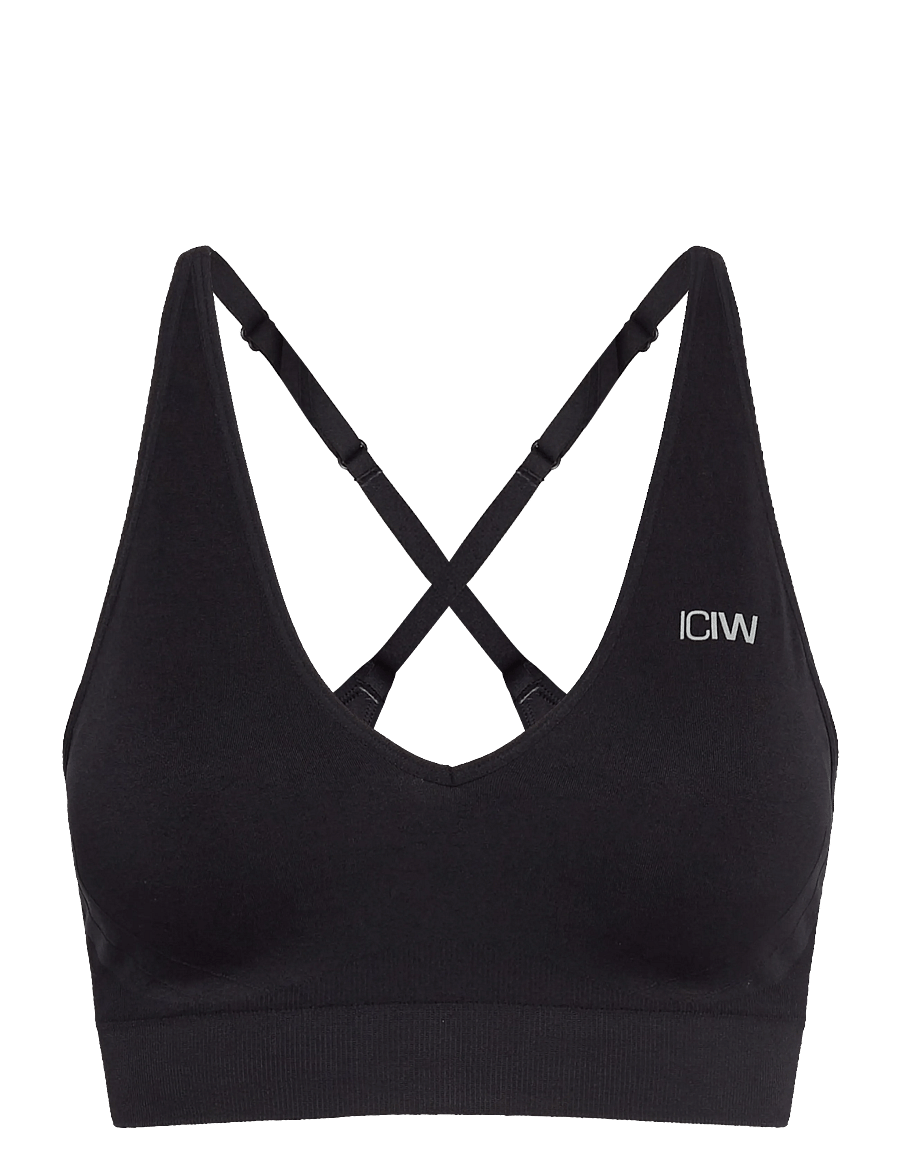 ICANIWILL - Sculpt Seamless V-neck Sports Bra - sport-bhs - black - 1