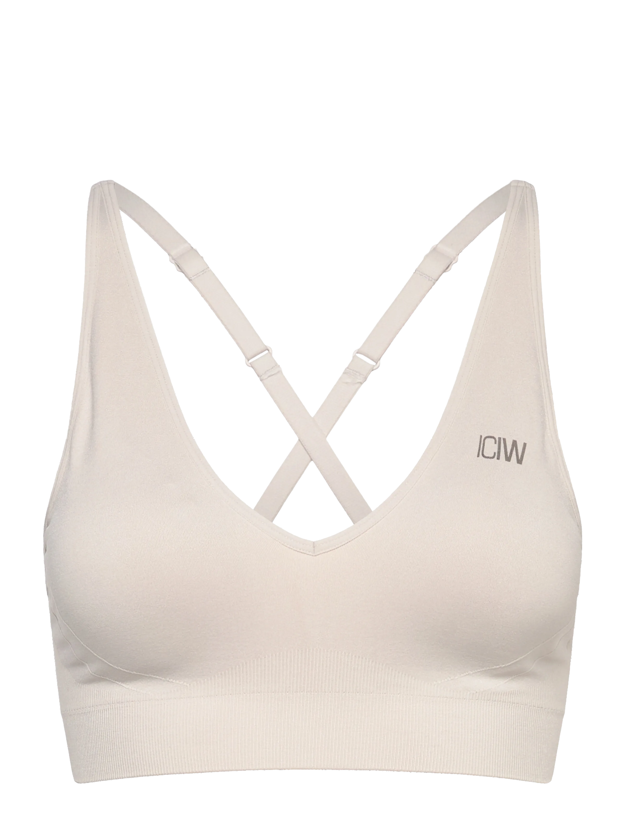 ICANIWILL Sculpt Seamless V-neck Sports Bra - ICANIWILL - LIGHT DUSTY BEIGE / beige