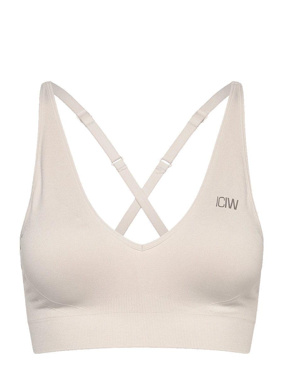 ICANIWILL - Sculpt Seamless V-neck Sports Bra - sport brjóstahaldarar - light dusty beige - 1