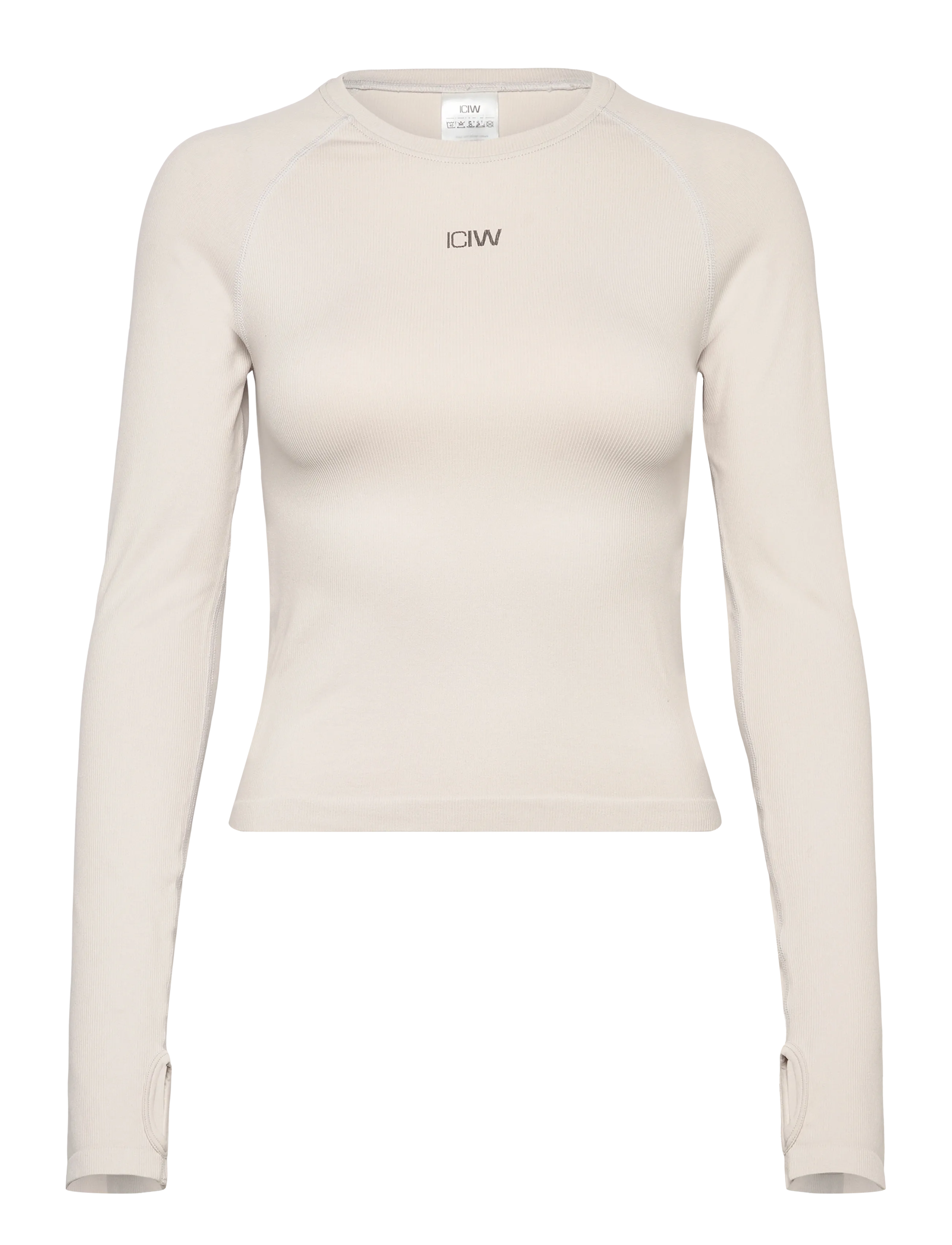 ICANIWILL Sculpt Seamless Ribbed LS W - Training - LIGHT DUSTY BEIGE / cream