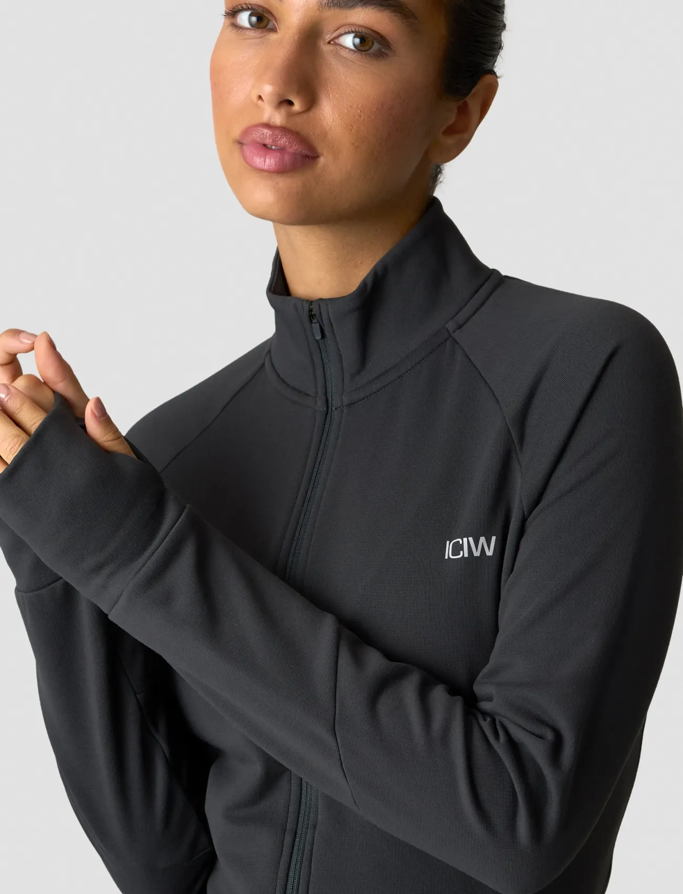 ICANIWILL - Essential Thermal Training Jacket W-Dark Grey-XL - sportsjakker - dark grey - 4