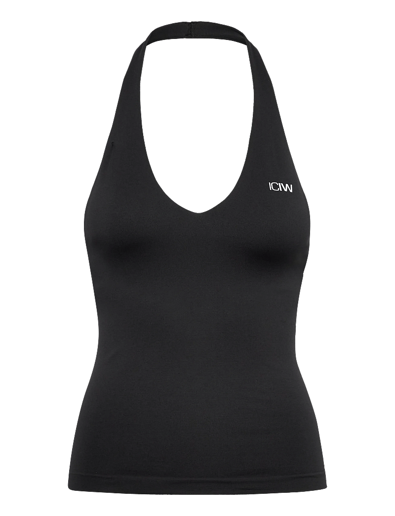 ICANIWILL - Define Seamless Halter Neck Tank W - linnen - black - 0