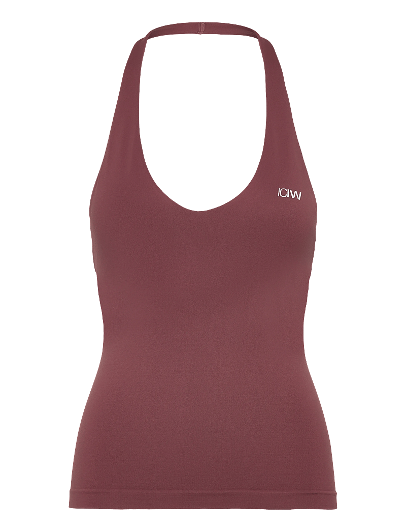 ICANIWILL - Define Seamless Halter Neck Tank W - toppe & t-shirts - calm red - 1