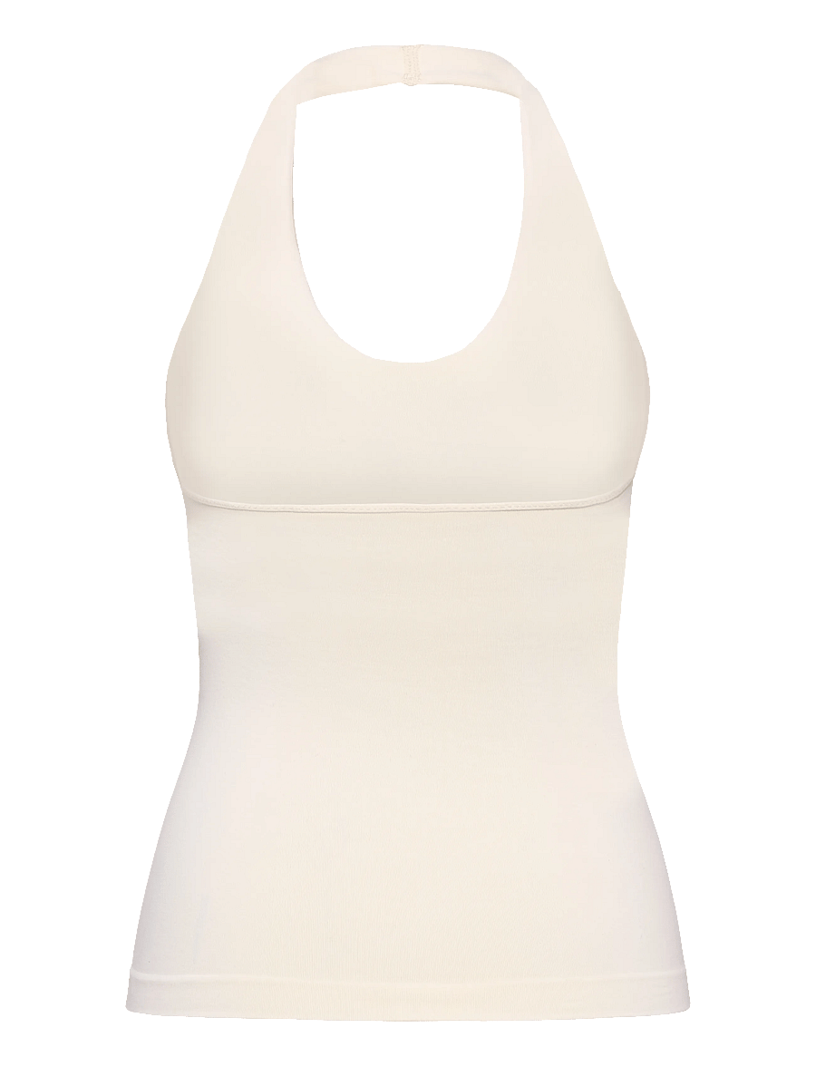 ICANIWILL - Define Seamless Halter Neck Tank W - toppar & t-shirts - pale lemon - 2