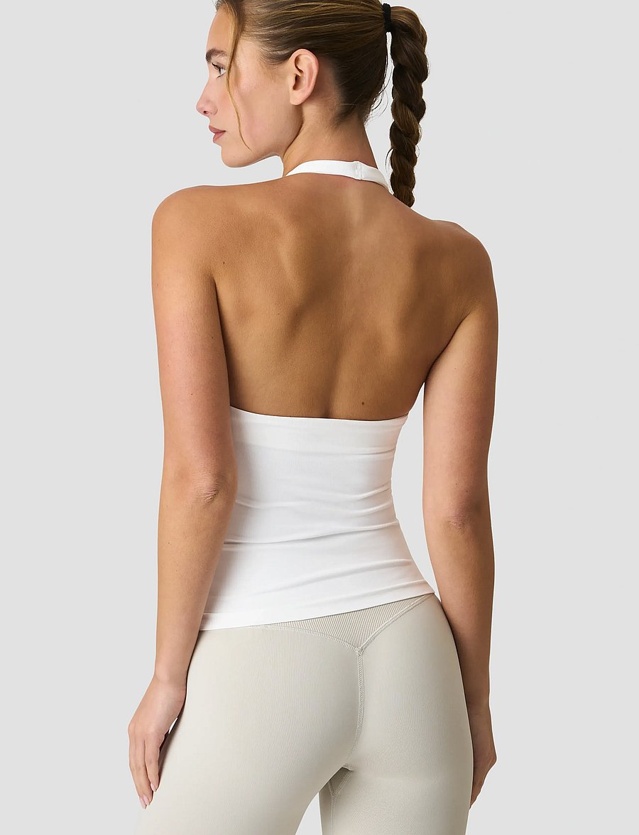 ICANIWILL - Define Seamless Halter Neck Tank W - toppar & t-shirts - white snow - 3