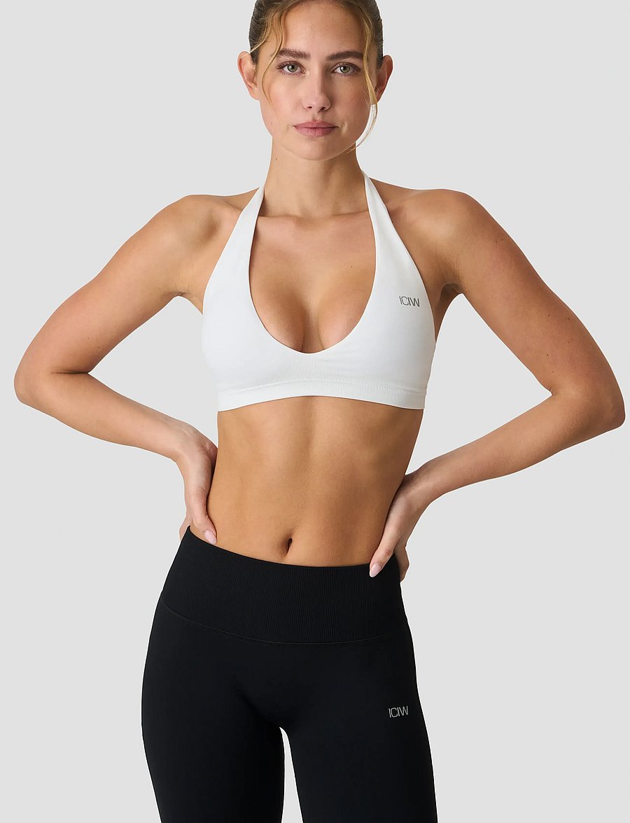 ICANIWILL - Define Seamless Halter Sports Bra W - sport bh:ar - white snow - 0