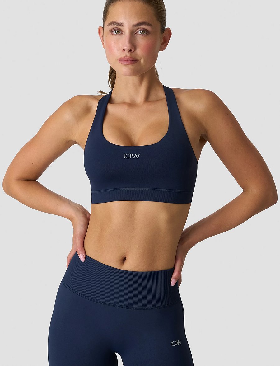 ICANIWILL - Define Seamless Racer Back Sports Bra W - midnight blue - 0