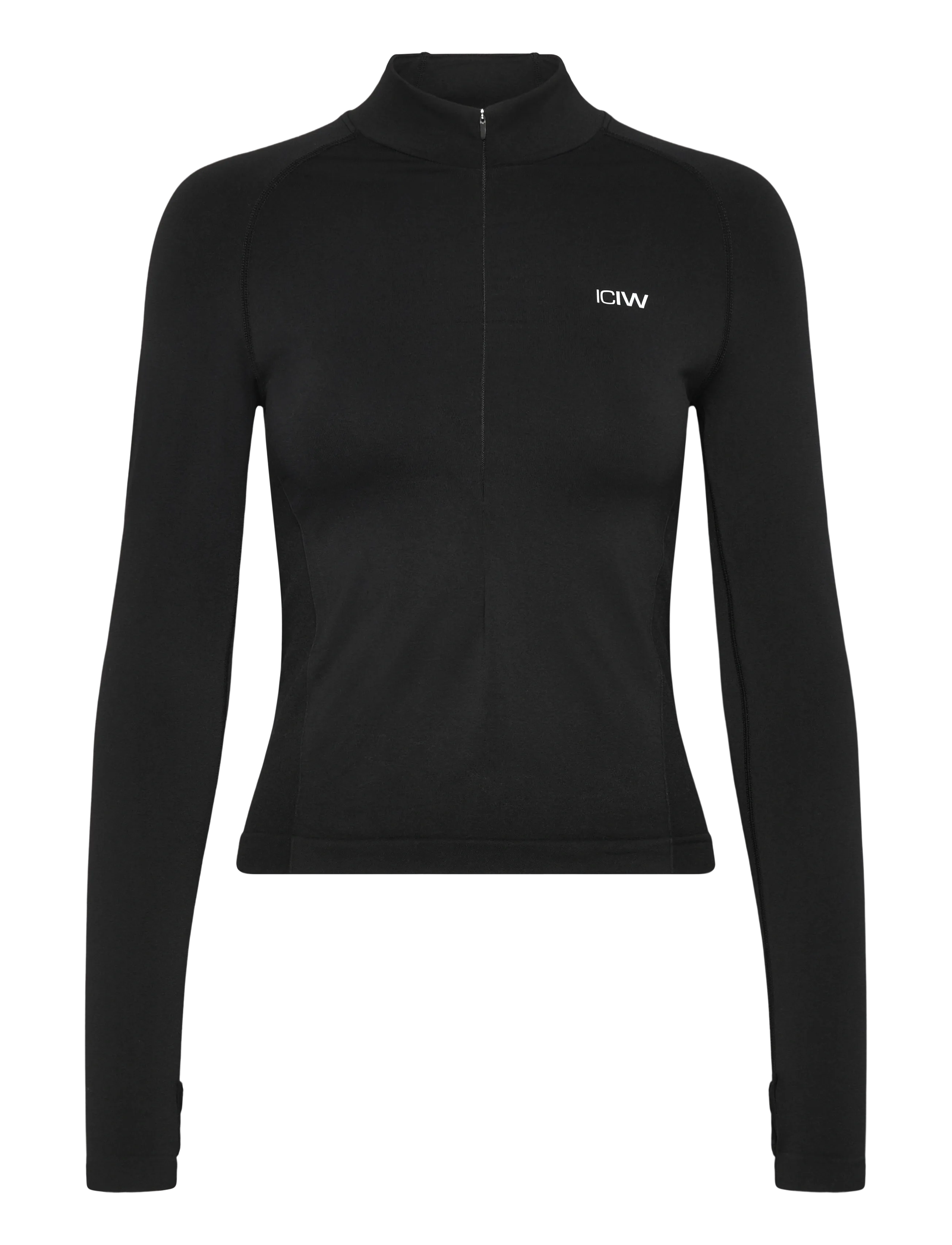 ICANIWILL - Define Seamless Invisible 1/2 Zip LS W - alussärgid - black - 1