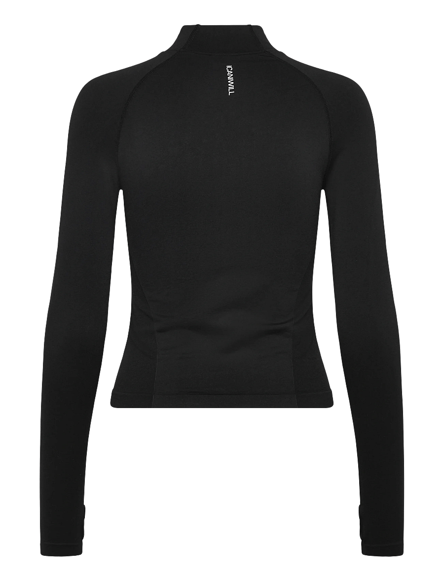 ICANIWILL - Define Seamless Invisible 1/2 Zip LS W - alussärgid - black - 2