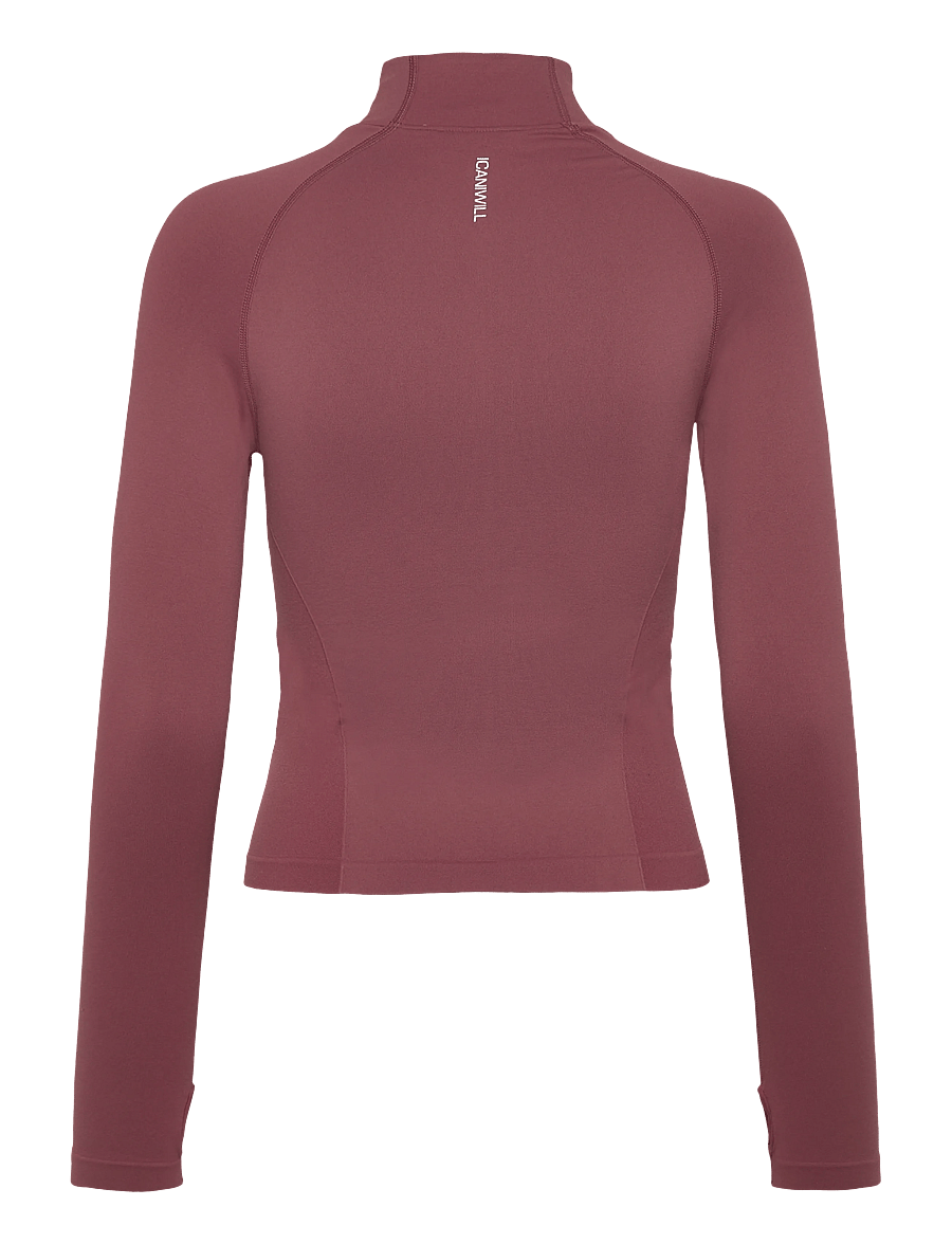 ICANIWILL - Define Seamless Invisible 1/2 Zip LS W - alussärgid - calm red - 2