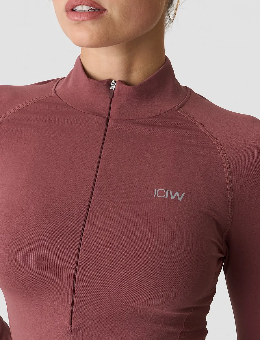 ICANIWILL - Define Seamless Invisible 1/2 Zip LS W - alussärgid - calm red - 4