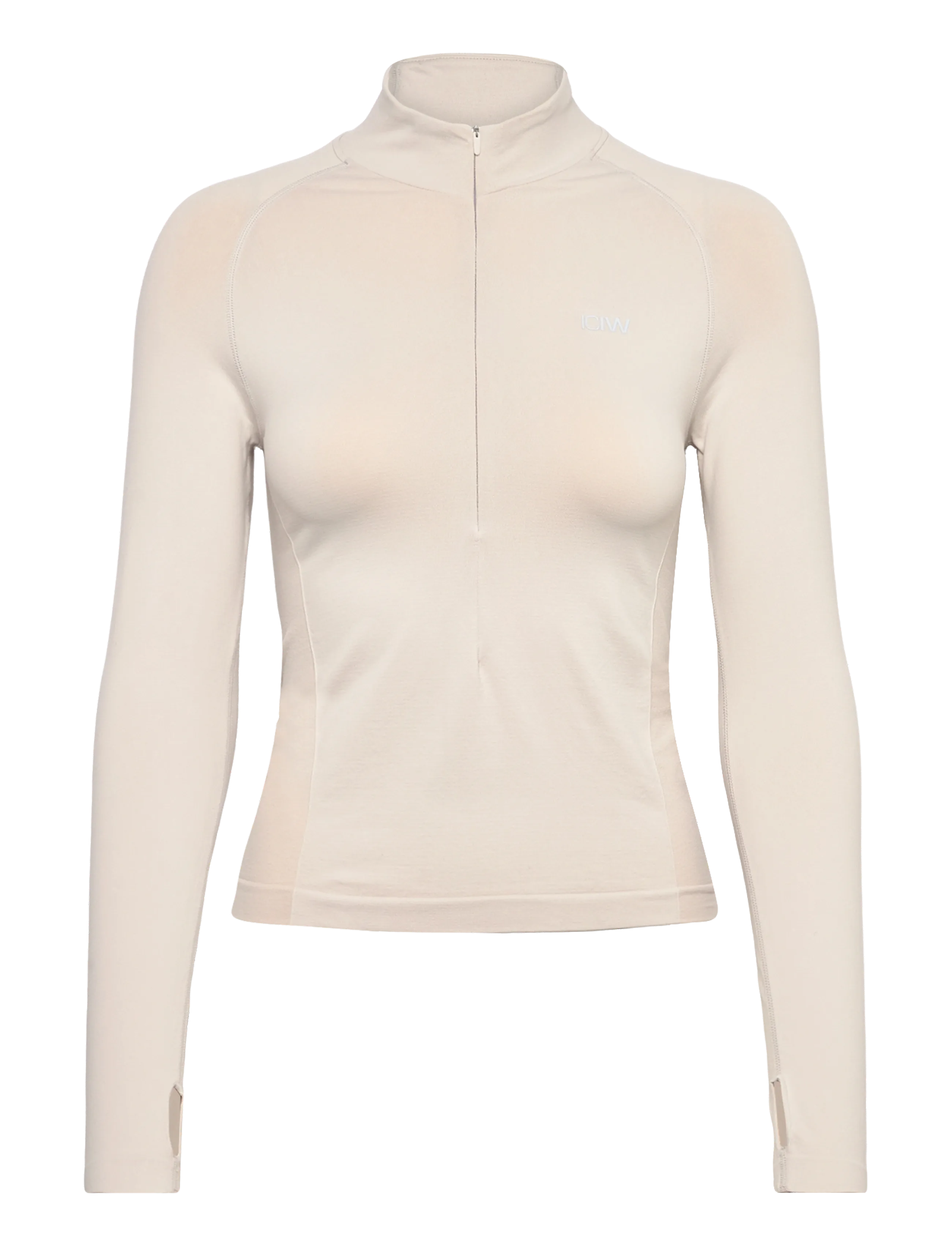 ICANIWILL Define Seamless Invisible 1/2 Zip LS W - Funktionsunterwäsche - LIGHT DUSTY BEIGE / cream