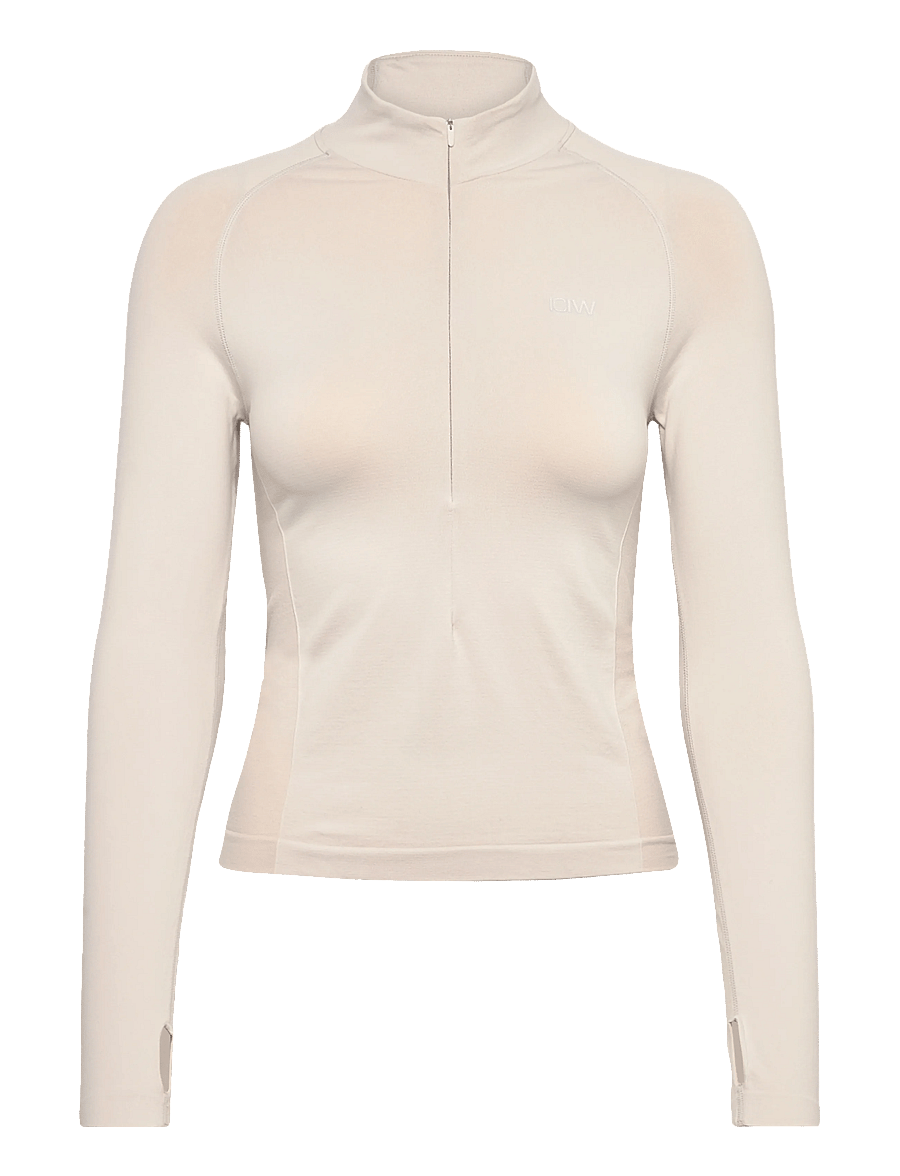 ICANIWILL - Define Seamless Invisible 1/2 Zip LS W - viršutinės dalies drabužiai - light dusty beige - 1