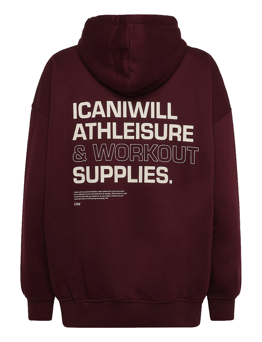 ICANIWILL - Everyday Relaxed Hoodie Print W - sweatshirts - dark mahogany - 2