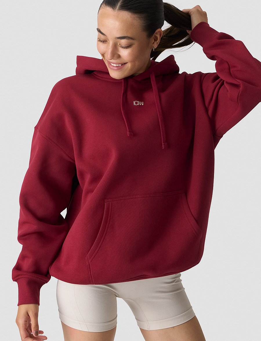 ICANIWILL - Everyday Relaxed Hoodie Print W - sweatshirts - dark mahogany - 3