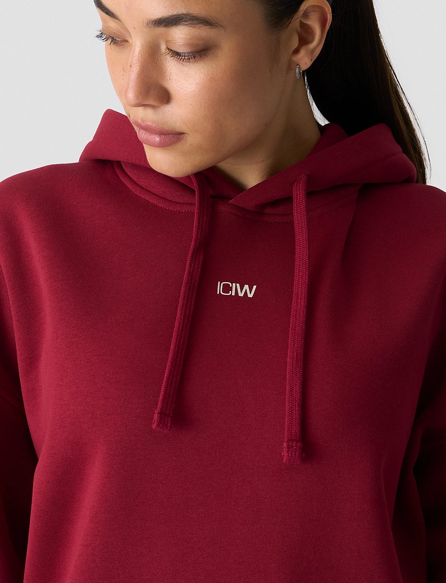 ICANIWILL - Everyday Relaxed Hoodie Print W - sweatshirts - dark mahogany - 4