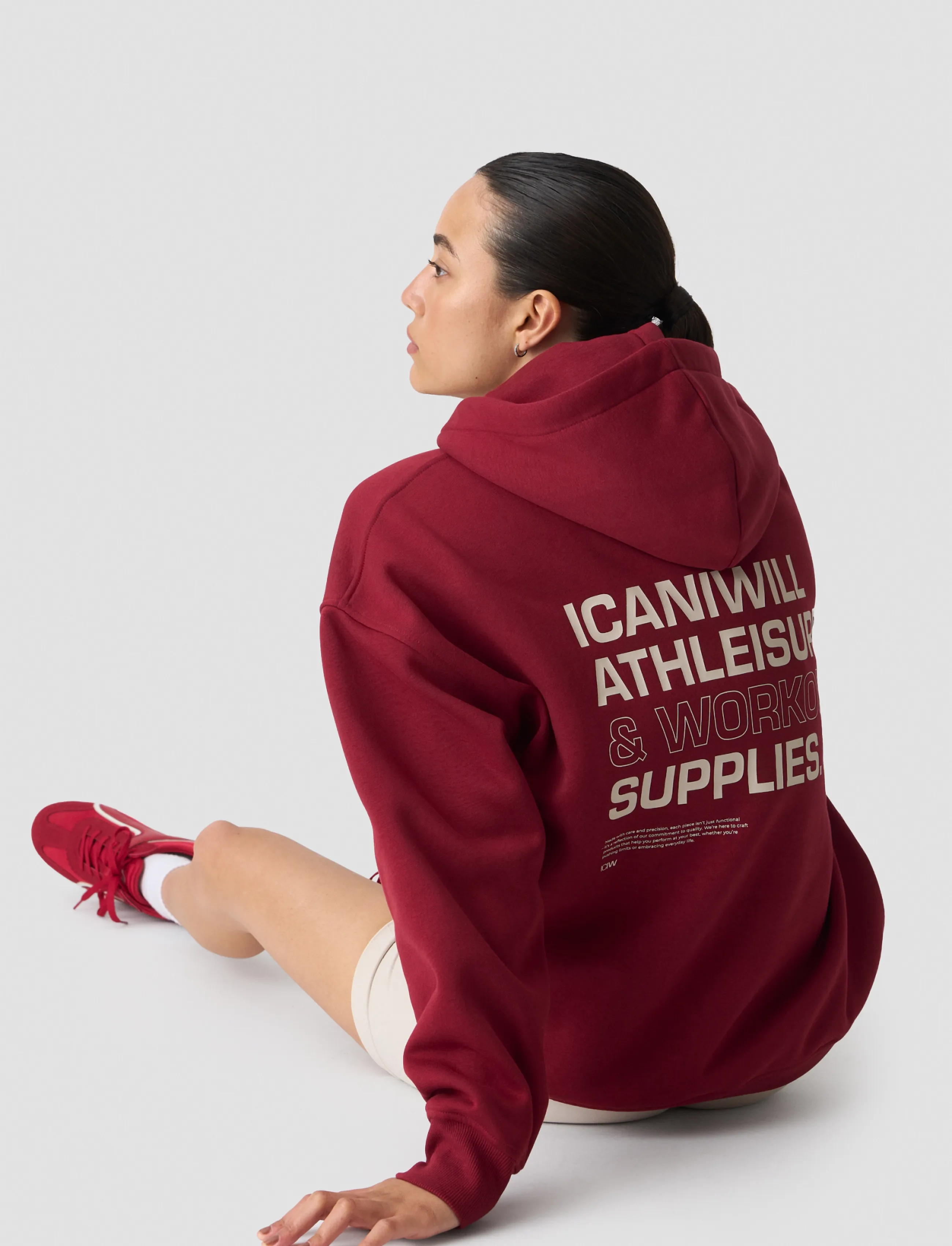 ICANIWILL - Everyday Relaxed Hoodie Print W - sweatshirts - dark mahogany - 5