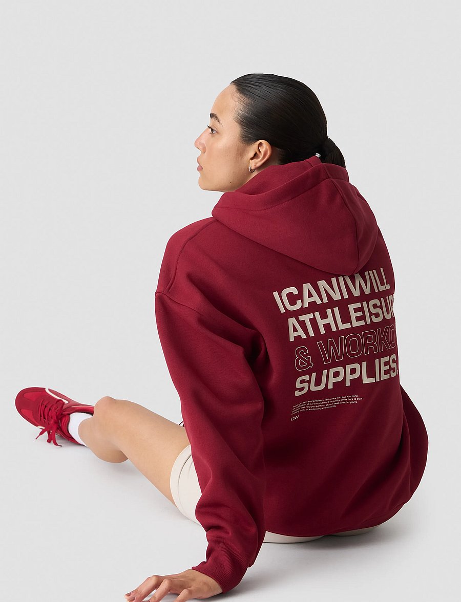 ICANIWILL - Everyday Relaxed Hoodie Print W - sweatshirts - dark mahogany - 5