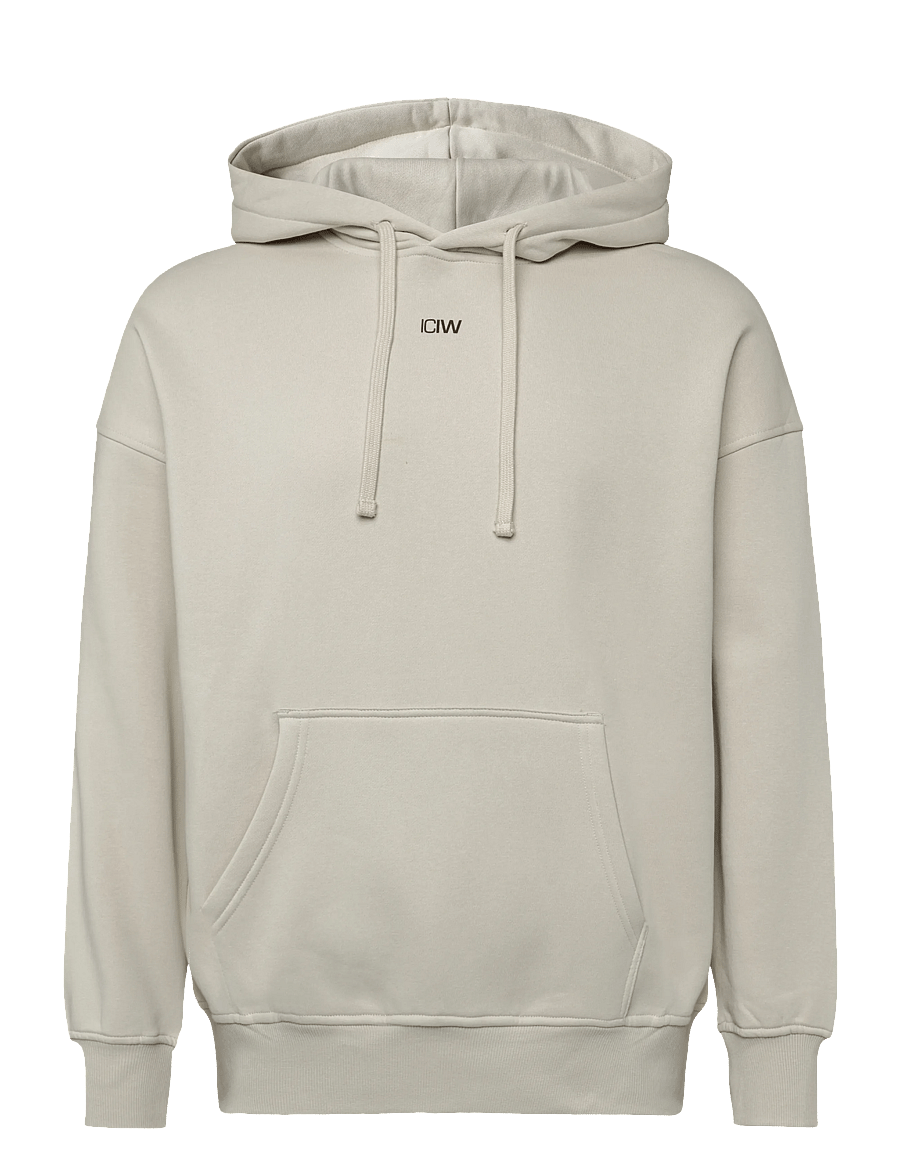 ICANIWILL - Everyday Relaxed Hoodie Print W - kapuutsiga dressipluusid - light beige - 1