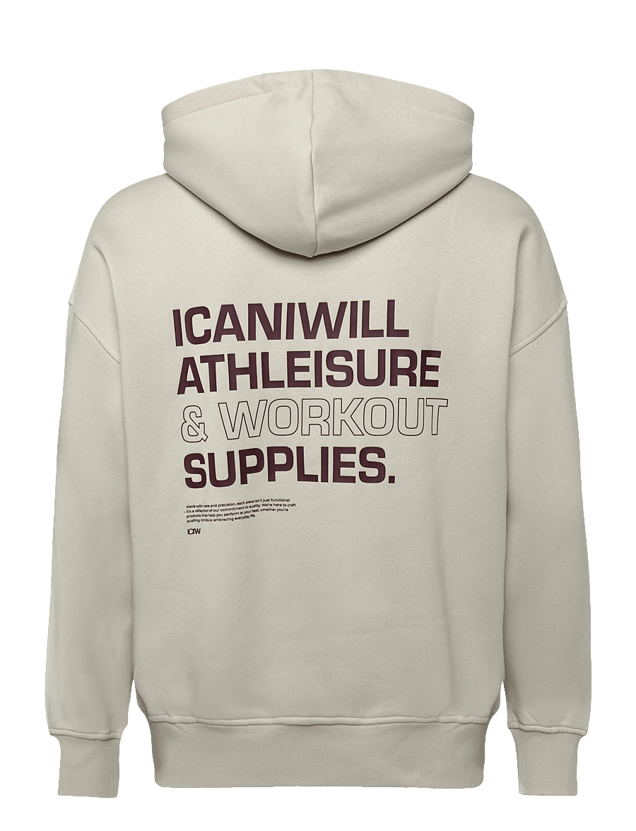 ICANIWILL - Everyday Relaxed Hoodie Print W - kapuutsiga dressipluusid - light beige - 2