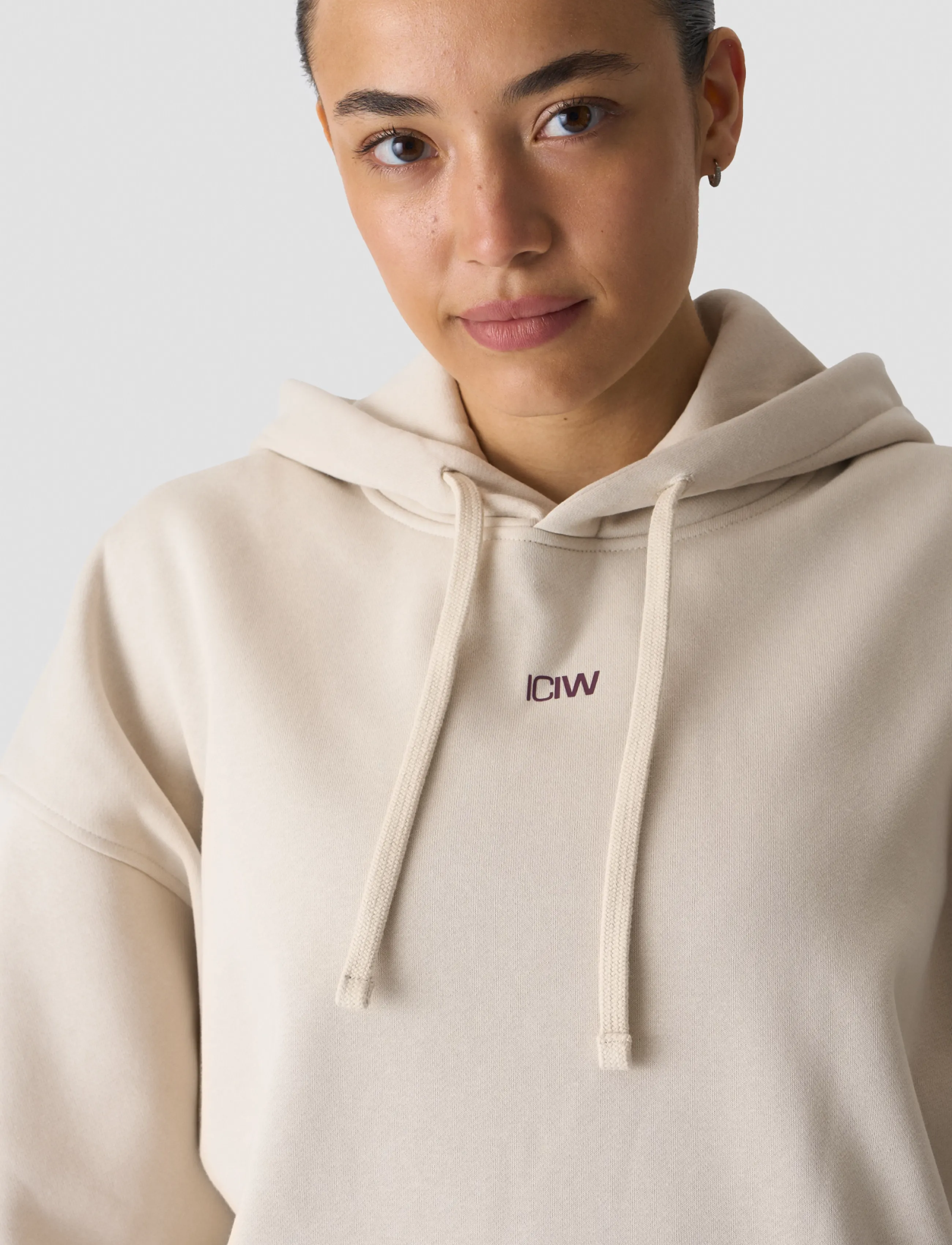 ICANIWILL - Everyday Relaxed Hoodie Print W - kapuutsiga dressipluusid - light beige - 4