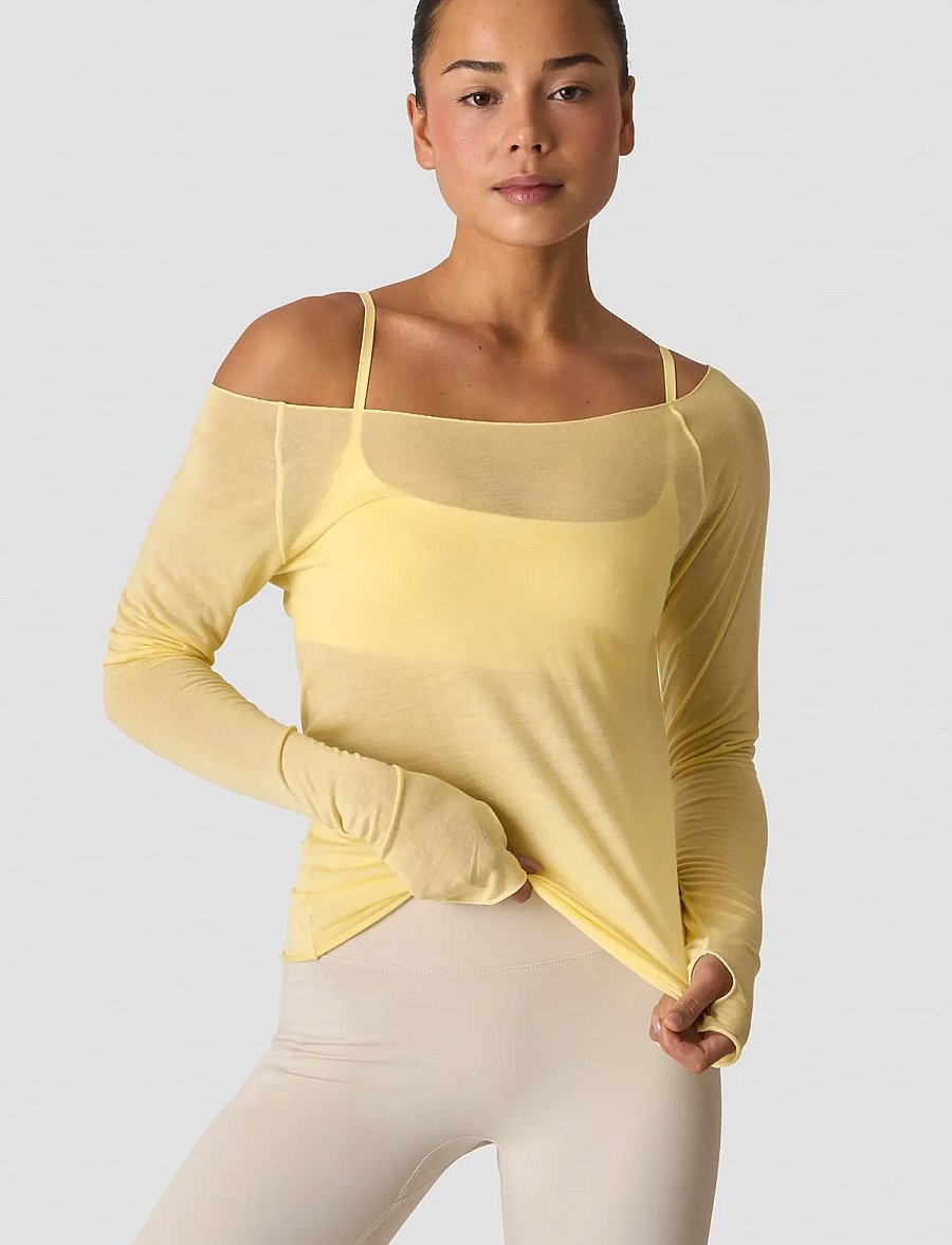 ICANIWILL - Nimble Thin Long Sleeve W - pitkähihaiset t-paidat - fading yellow - 0