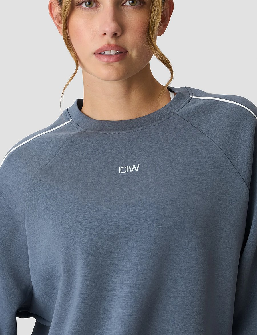 ICANIWILL - Contrast Crewneck W - sweatshirts - misty blue - 4