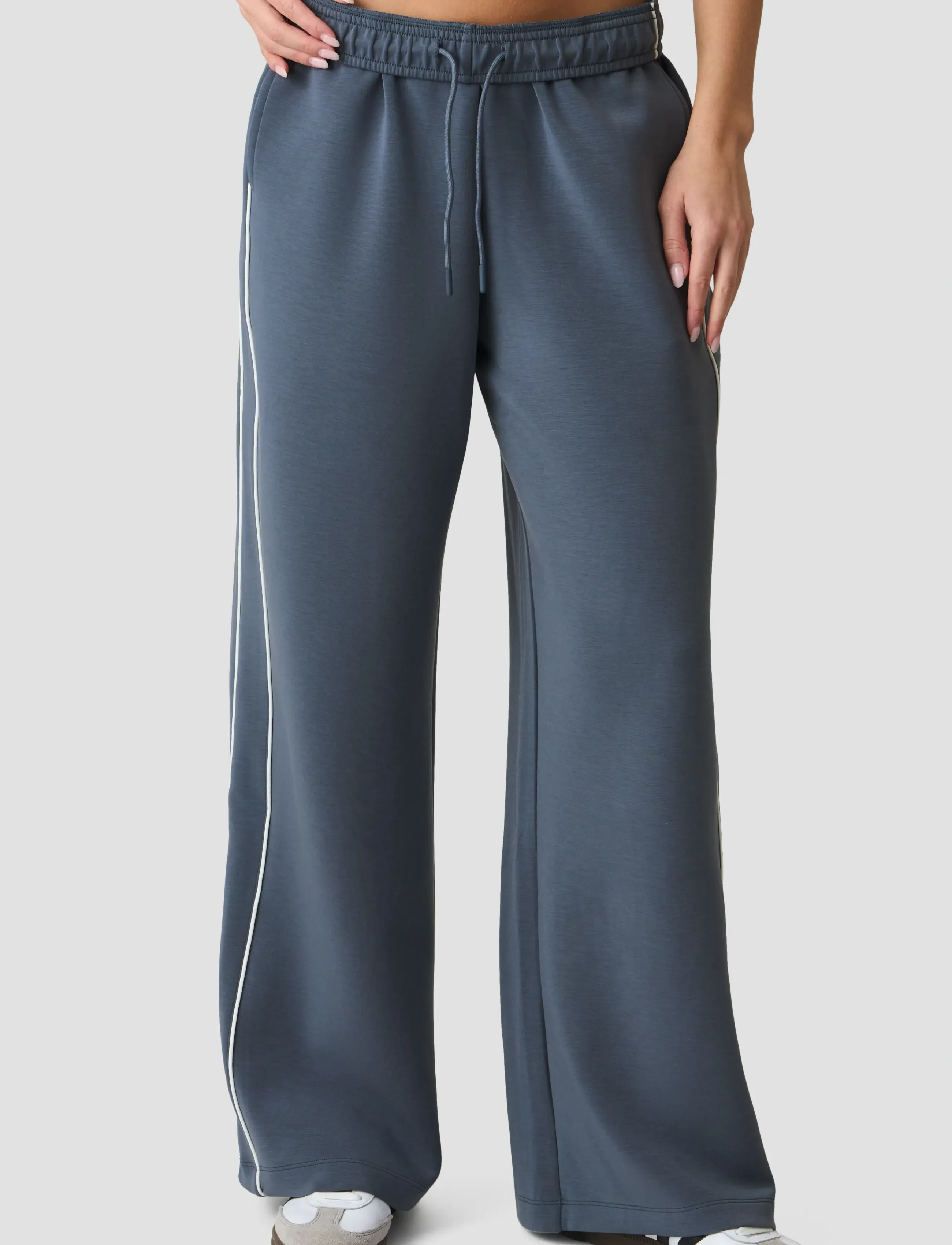 ICANIWILL - Contrast Straight Leg Pants W - casual - misty blue - 4