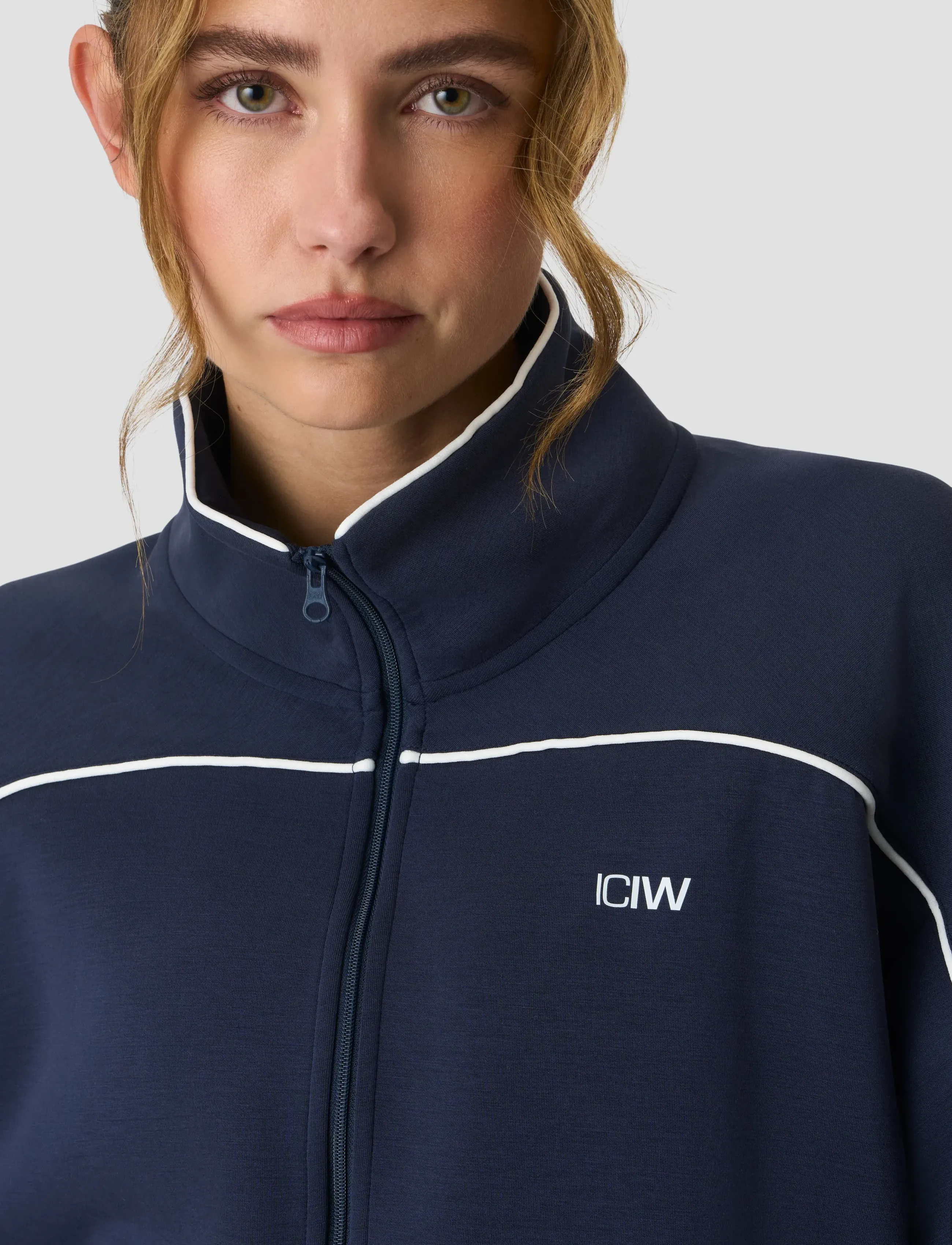 ICANIWILL - Contrast Regular Zip Jacket W - sporta virsjakas - midnight blue - 4