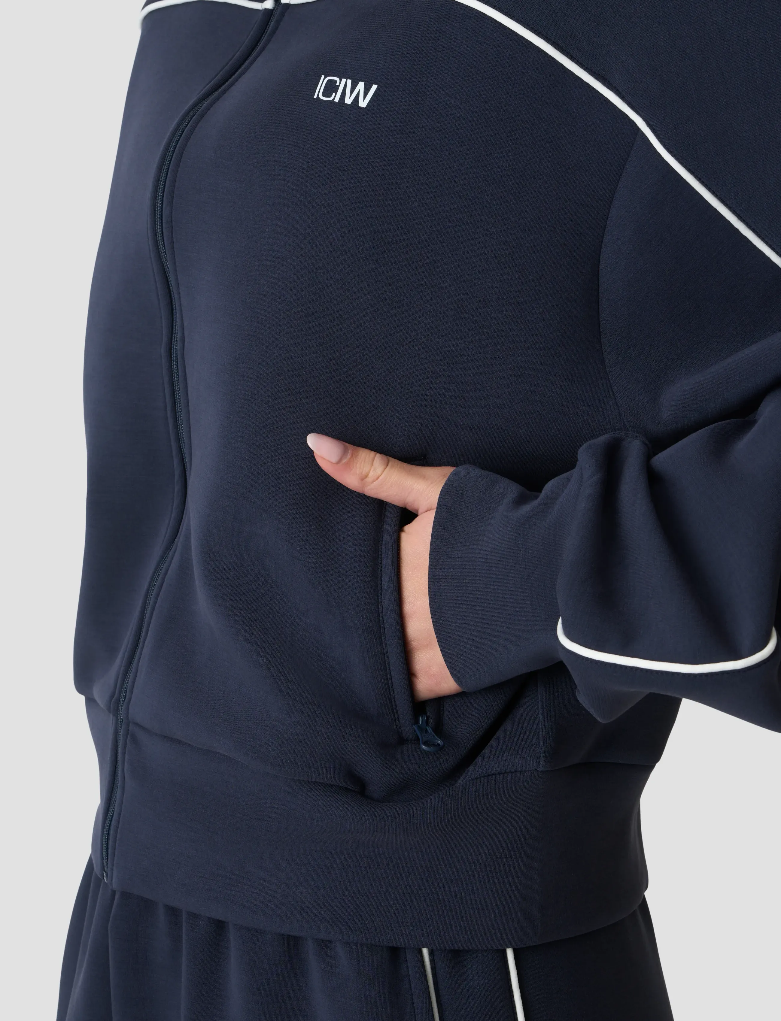ICANIWILL - Contrast Regular Zip Jacket W - sporta virsjakas - midnight blue - 5